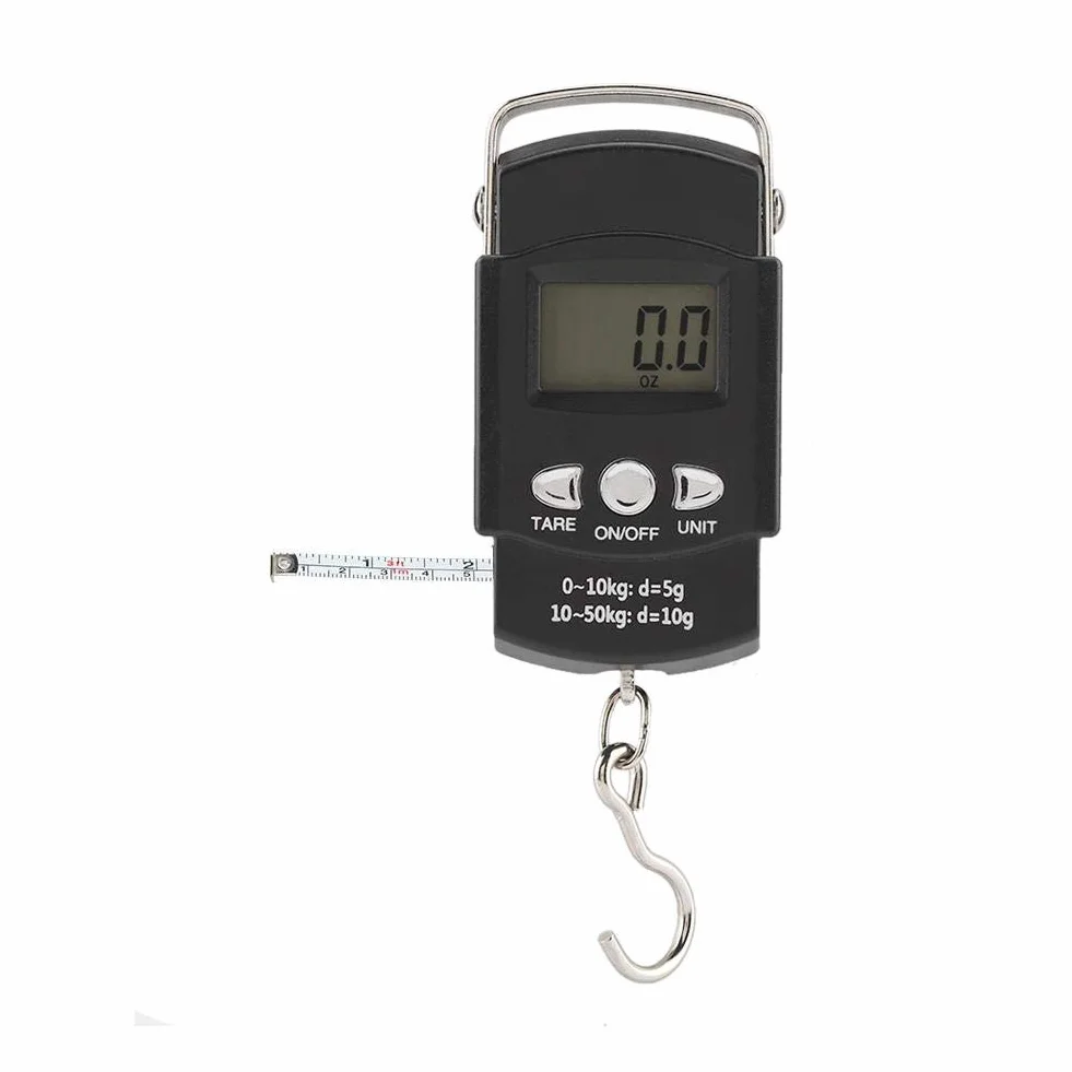 Fdit 50 kg/10 g wyświetlacz LCD waga bagażowa wisząca cyfrowa waga elektroniczna z hakiem do pomiaru taśmy.