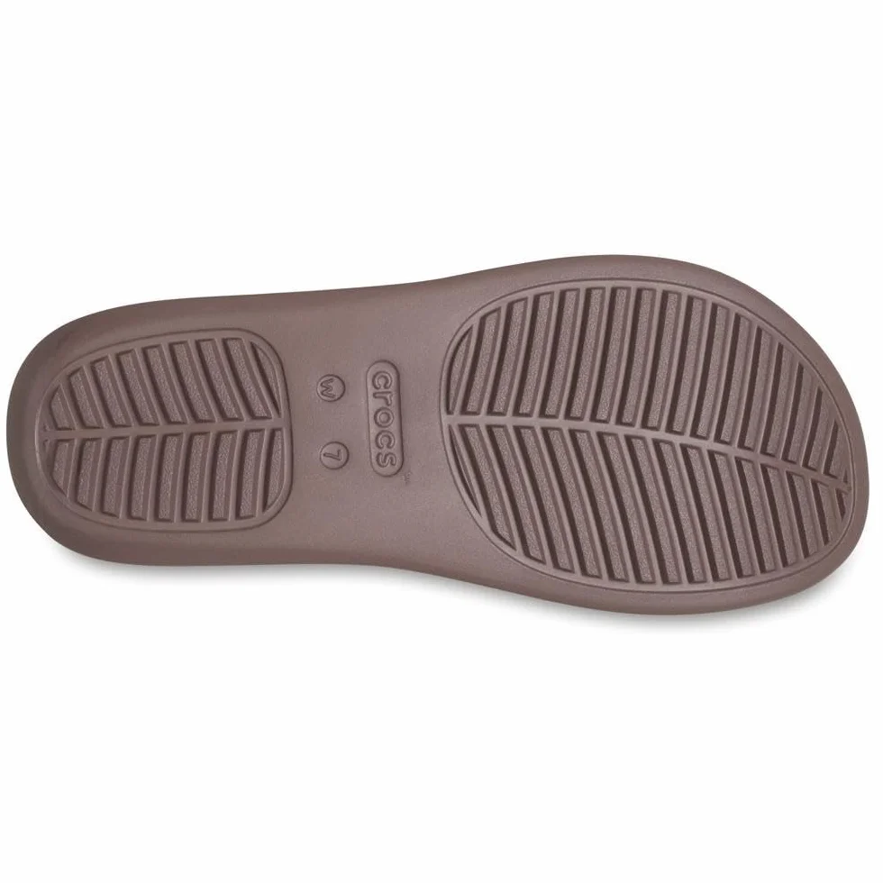 Crocs Damskie sandały na platformie Getaway Toe Loop, Trufla, 9