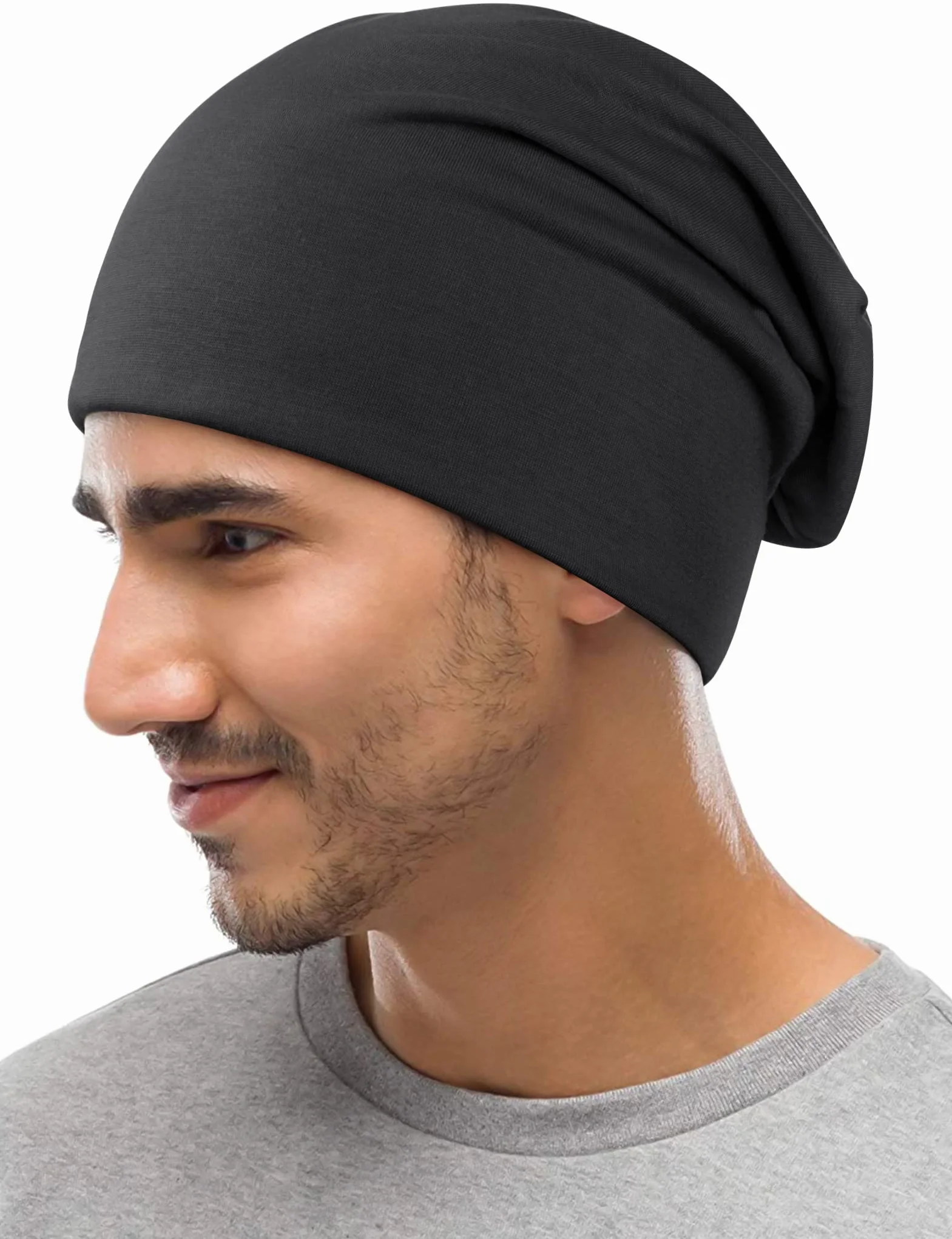 Kiiwah luźna czapka beanie, unisex, zimowa czapka typu Slouch Beanie, czapka z dżerseju dla mężczyzn i kobiet, 2 szt.