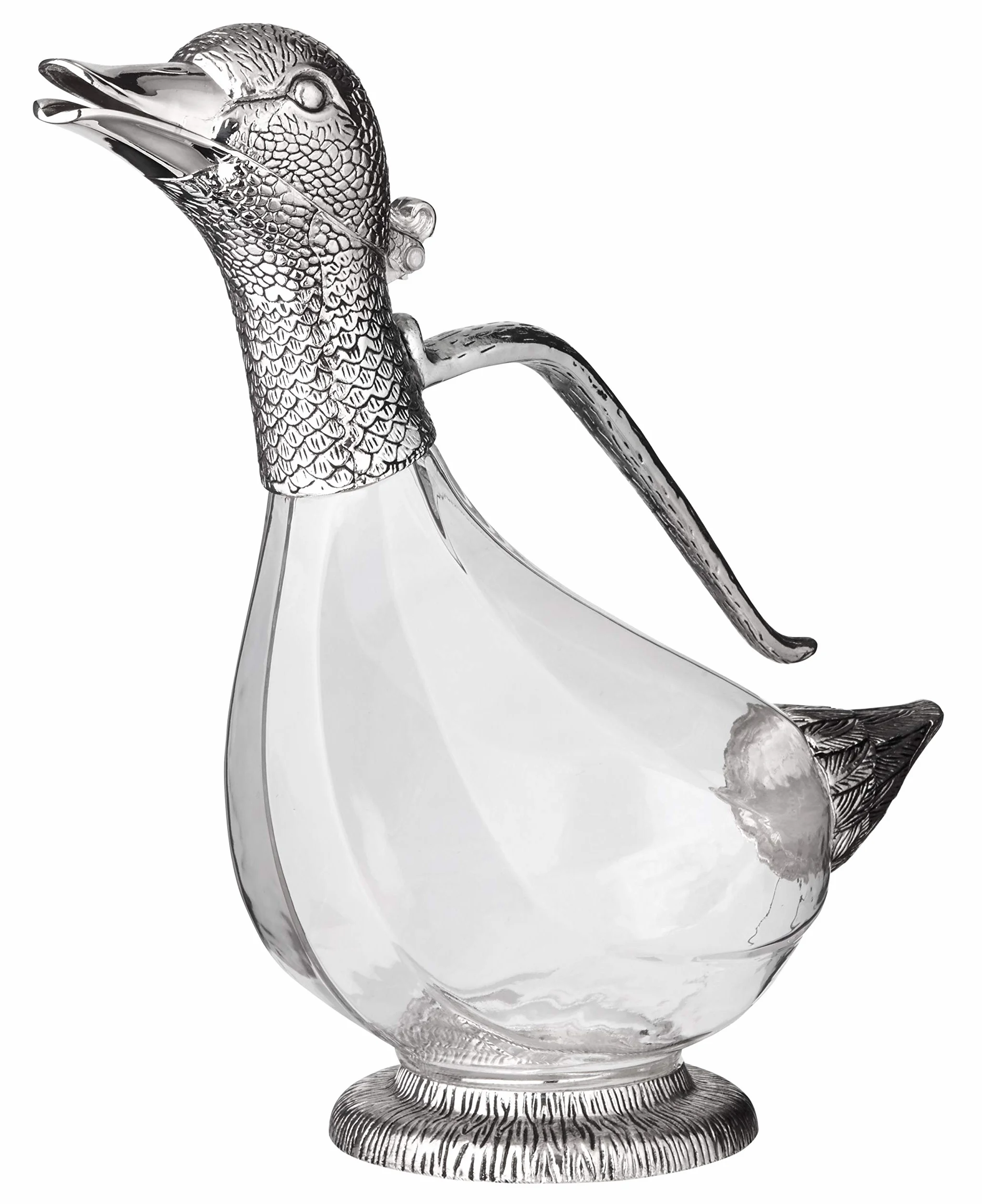 EDZARD Dekanter do wina w kształcie kaczki Daisy 26 cm 0,9 l posrebrzany