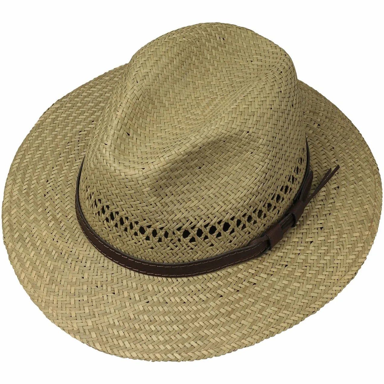 LIPODO Kapelusz traveller slomkowy z ozdobnym paskiem Wyprodukowano we Wloszech Unisex Wiosna Lato