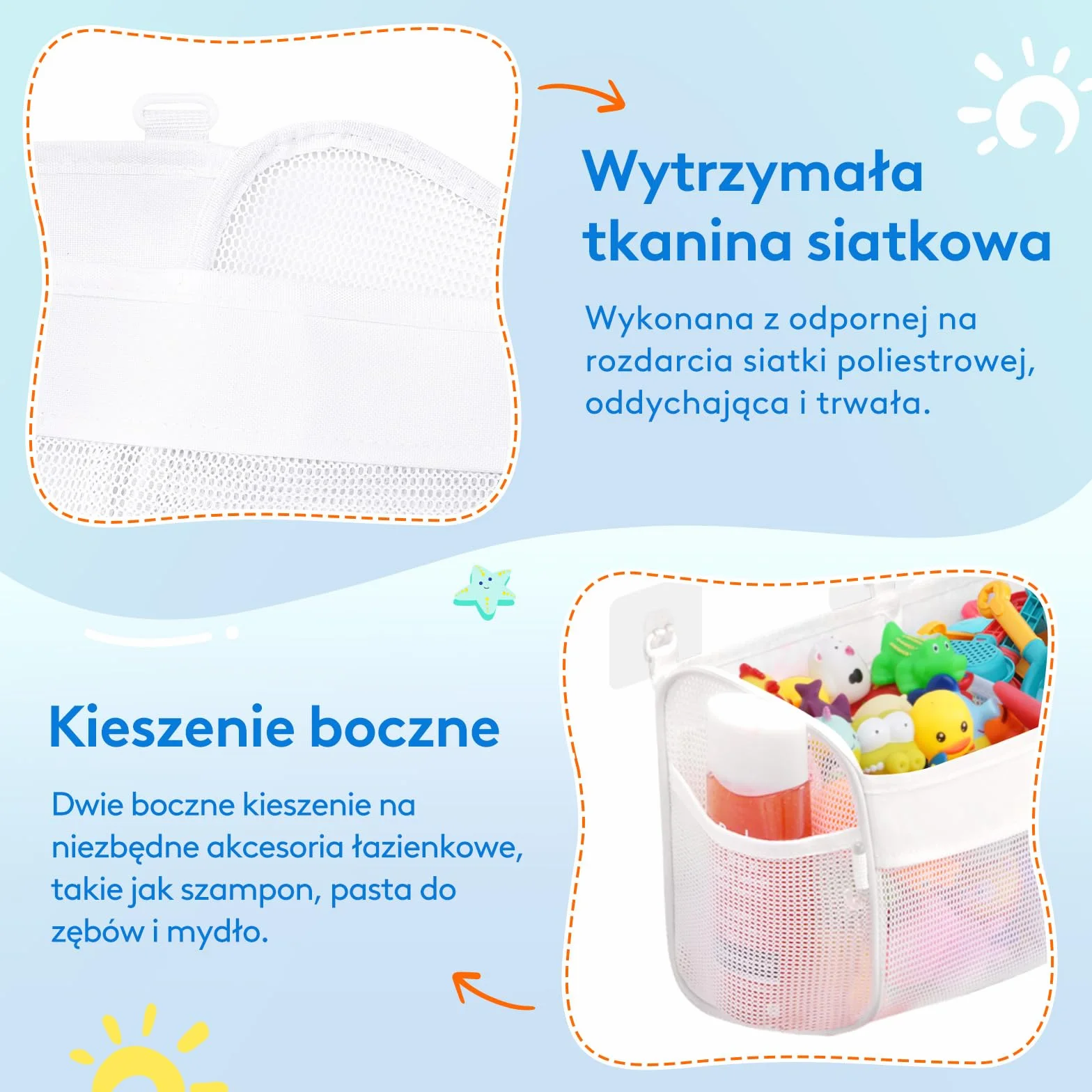 Lifewit 3-komorowy organizer naścienny na zabawki z 4 haczykami