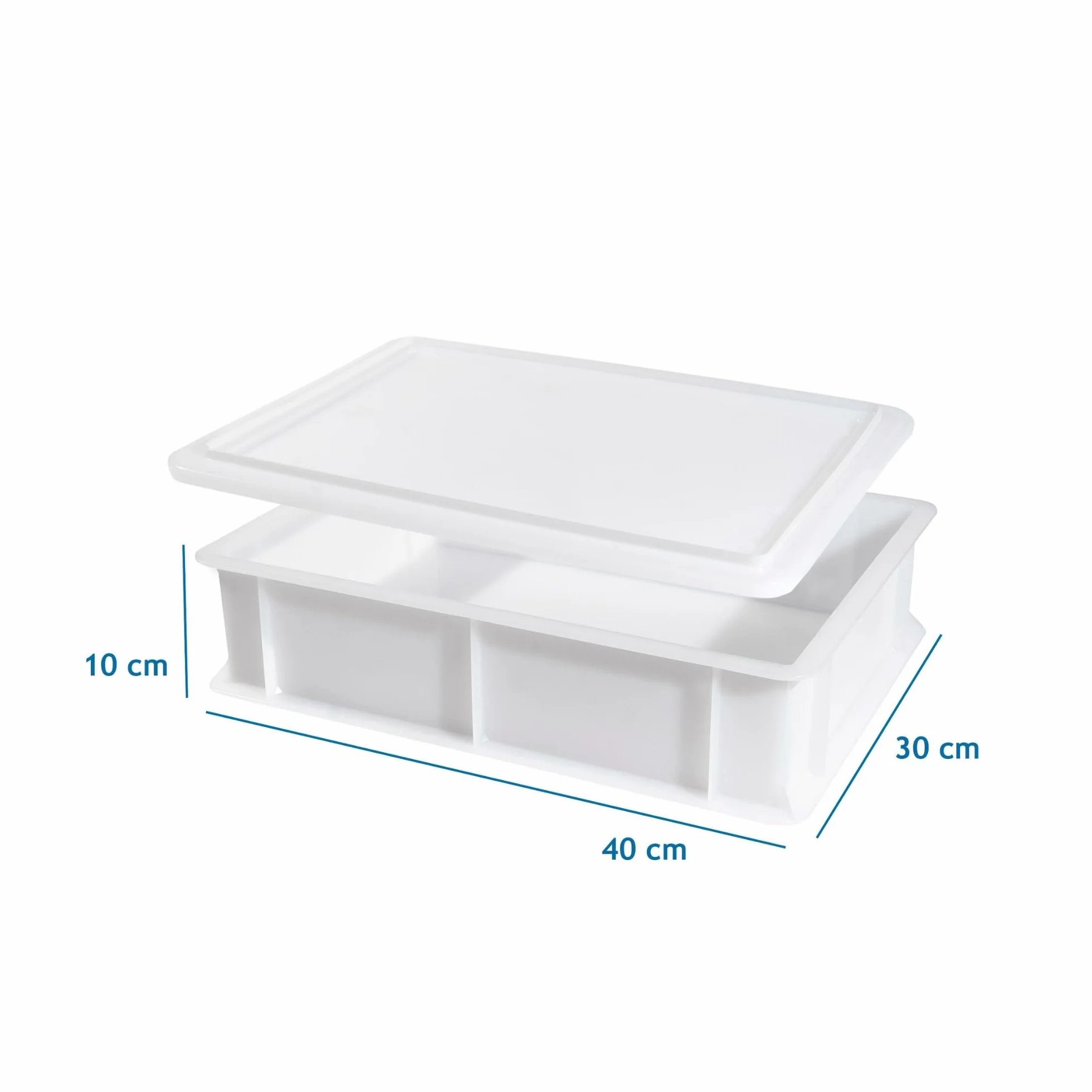 CookandSupply Pojemnik do Fermentacji Pizzy i Chleba BPA-free - Certyfikowany Pojemnik na Ciasto Dopuszczony do Kontaktu z Żywnością - Made in Italy - 1 Pojemnik Składany 40x30x10 + 1 Pokrywka
