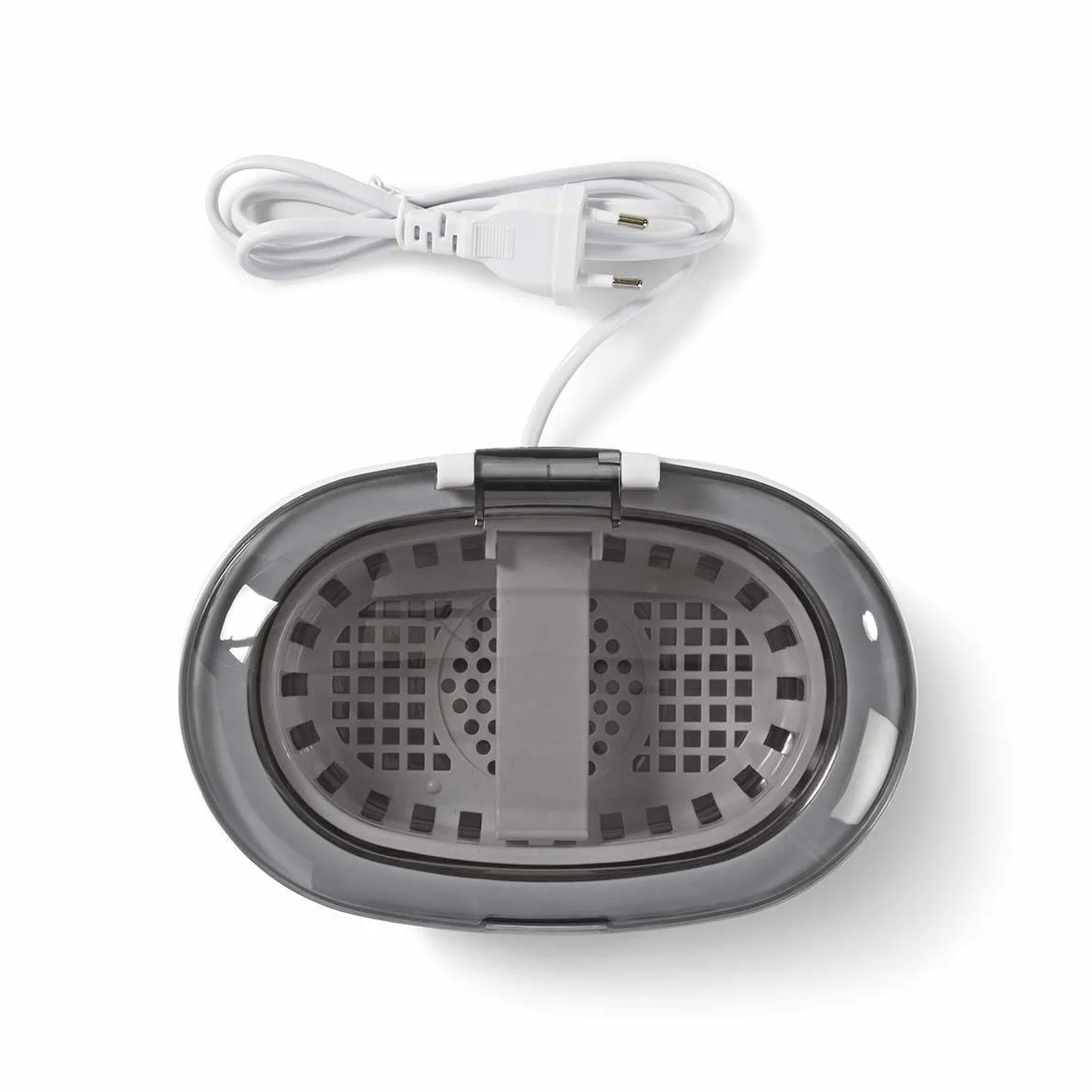 Nedis Cyfrowy ultradźwiękowy środek czyszczący do biżuterii, 43 kHz, soniczne czyszczenie, zbiornik 600 ml, 3 tryby, w tym odpienianie, timer LED, Plug & Play, biały