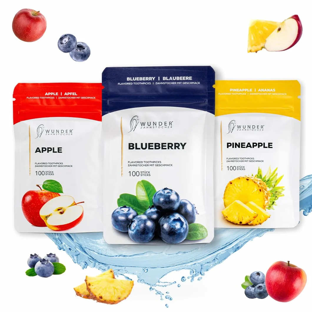 Wykałaczki Owocowe Fruit Pack - Zamiennik Gumy - Walka z Obgryzaniem Paznokci - Rzucanie Palenia