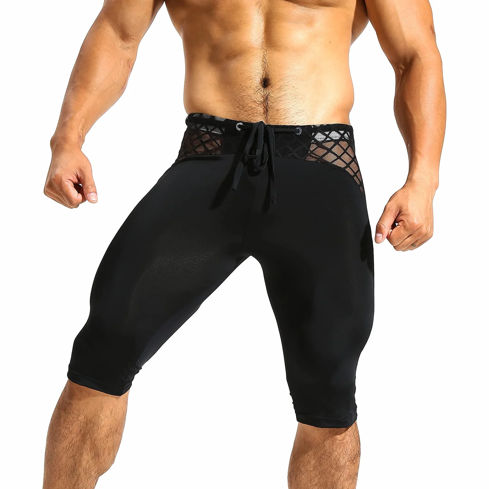 Casey Kevin Męskie Spodenki Kompresyjne, Legginsy do Biegania Męskie Oddychające Seksowne Szybkoschnące Spodenki Męskie na Siłownię i Piłkę Nożną