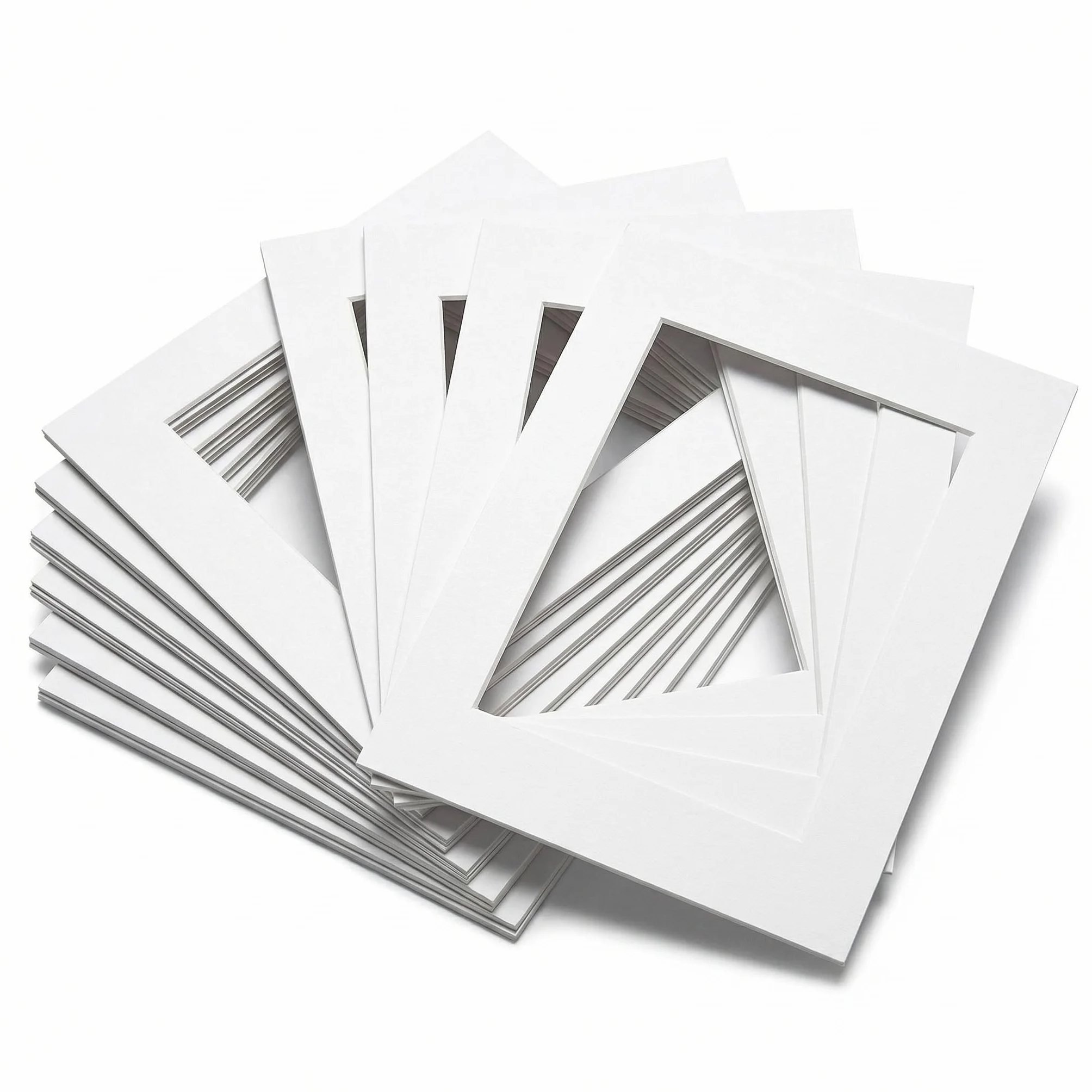 QWORK® Zestaw 12 Passepartouts Biały, Karton Paspertout 29,7 * 42 cm (A3) do zdjęć w formacie 21x29,7 cm (A4)