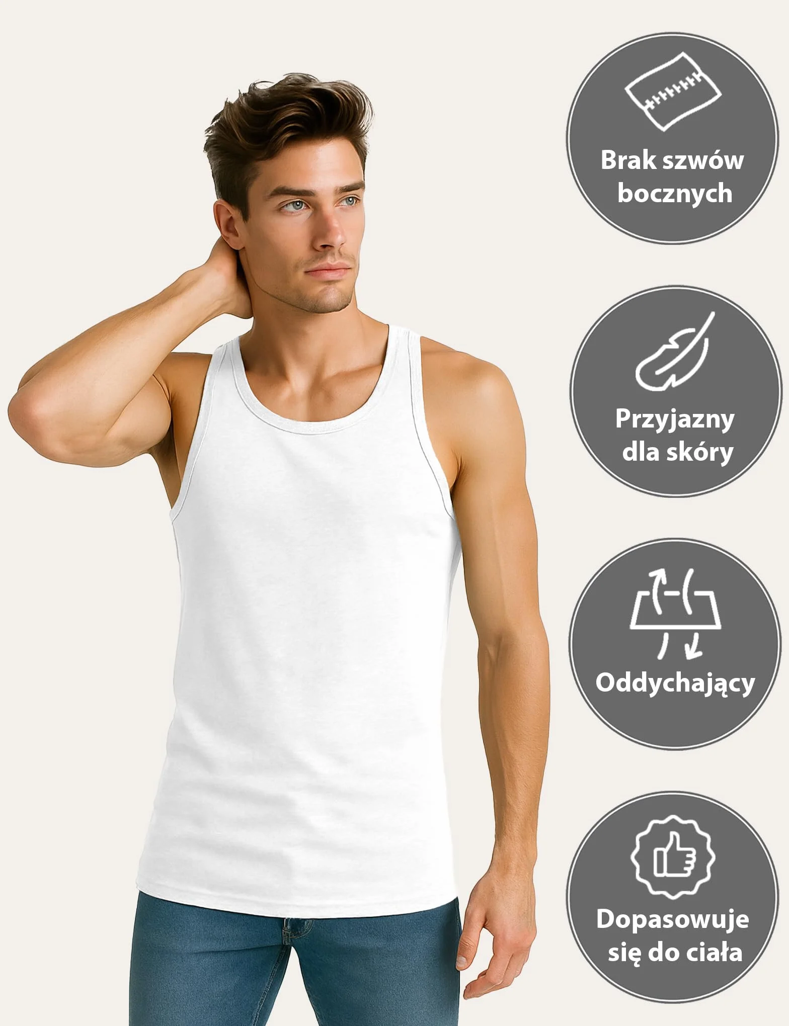 ALPIDEX 5 Sztuk Mężczyźni Tank Top Męski Podkoszulek 100% Bawełna Klasyczny Koszulka pod Pachami Mięśniowa Undershirt