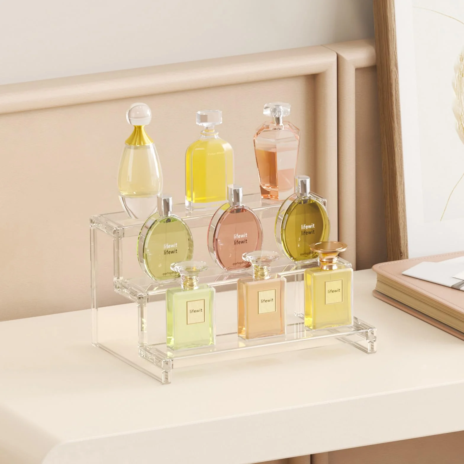 Lifewit 3 Tier Clear Display Risers Stand 22,8 cm Plastikowe Organizatory do Figurek Cupcake Perfumy Stojak Wyświetlania
