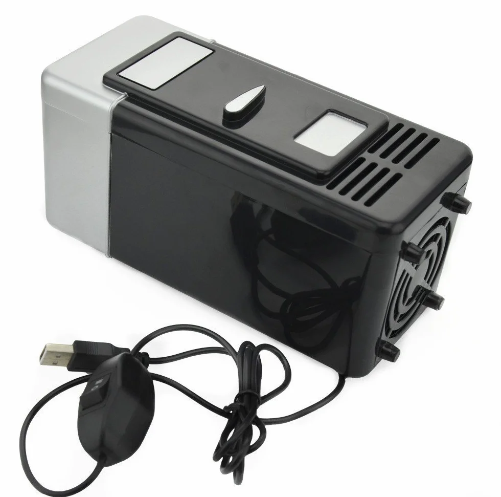 ThreeH Mini lodówka USB chłodziarka napoje puszki H-UF05Black czarna