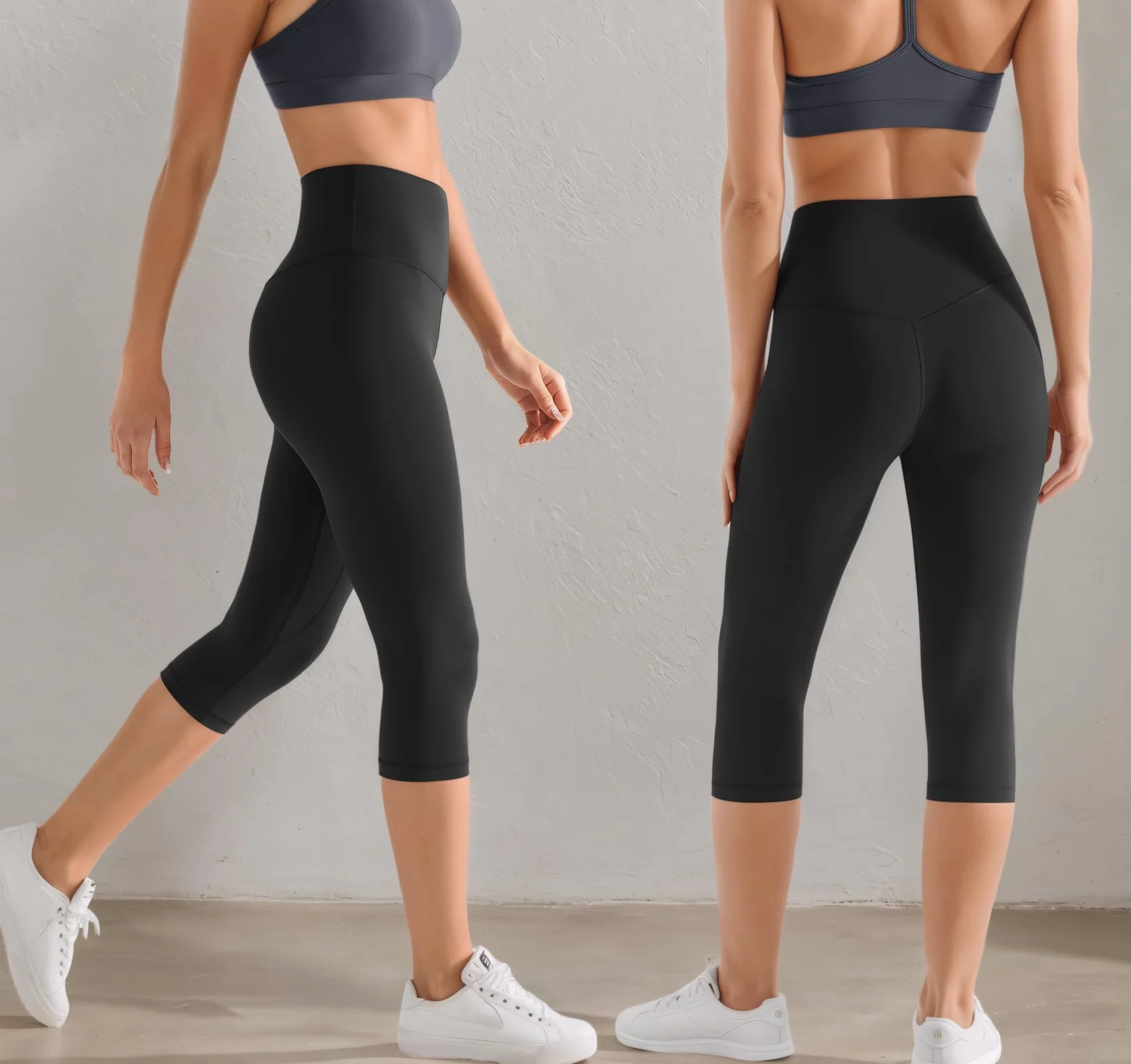 Damskie legginsy Push Up 3/4 Pirackie legginsy damskie fitness z wysokim stanem elastyczne spodnie sportowe Capri do biegania jogi pilates trening rozciągliwe
