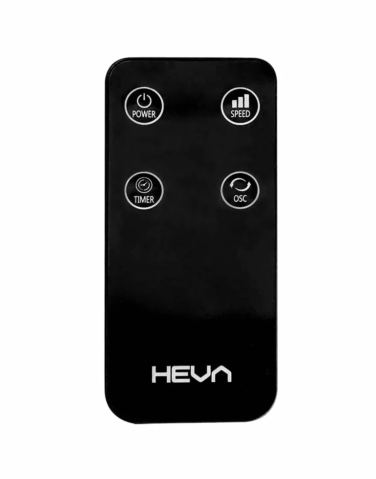 HEVA PIX Wentylator Kolumnowy 33 cm, Pilot, Timer 7,5 h, Oscylacja 70°, 3 Prędkości, Wyświetlacz LED, Kompaktowy Wentylator Biurkowy do Domu i Biura, Czarny