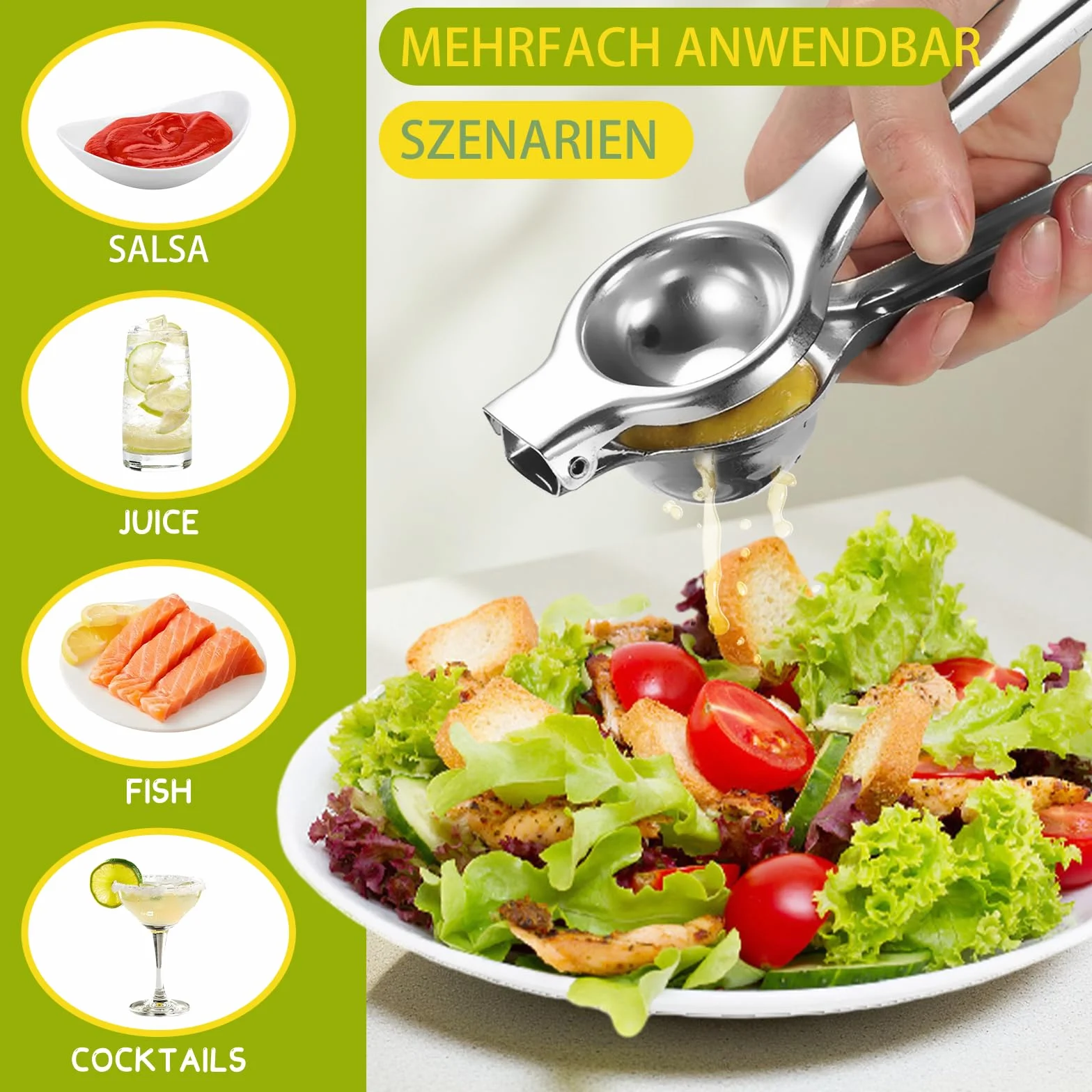 Maszyna do prasowania cytryn, Große Heavy Duty Handhelp Juicer für Zitrone, Metalowa ręczna prasa cytrynowa, Narzędzie do wyciskania wapna, Ręczna prasa cytrynowa