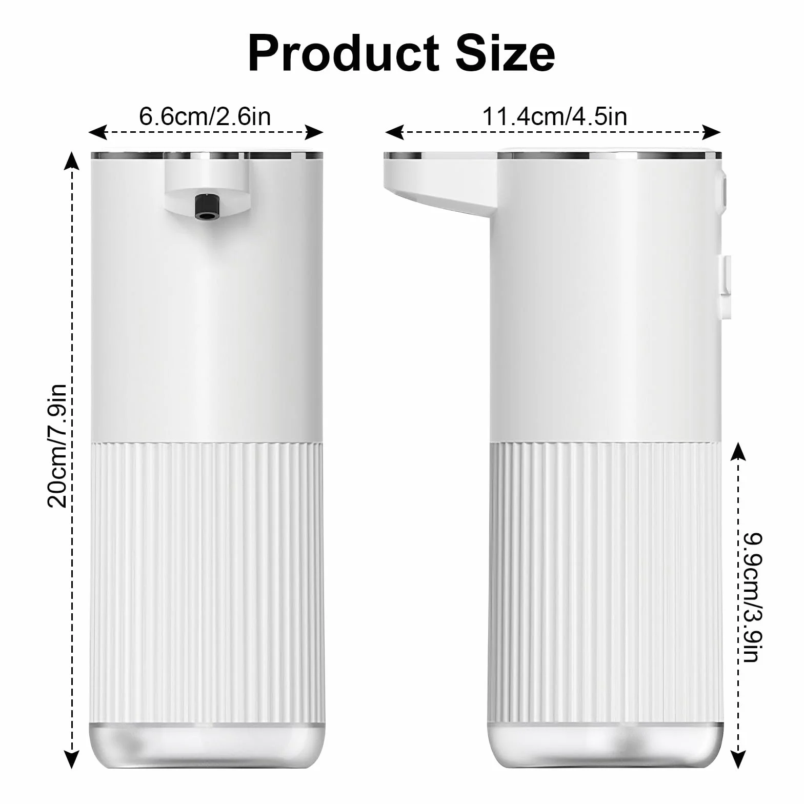 Cuteefun Automatyczny dozownik mydła w płynie, 400 ml naładowalny bezdotykowy dozownik mydła do rąk, 4-poziomowa regulowana objętość płynu, IPX5 wodoodporny, naścienny dozownik mydła do kuchni