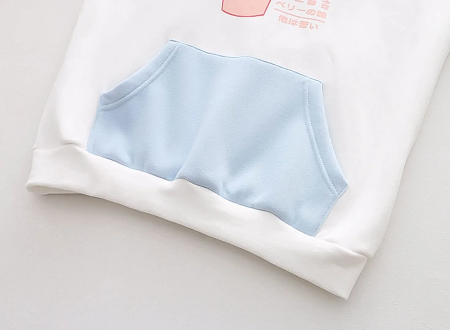 Kawaii, ciepła bluza z kapturem, dla dziewcząt, urocze, truskawkowe, nadruk, luźna bluza z kapturem, patchworkowa, na co dzień, pulower