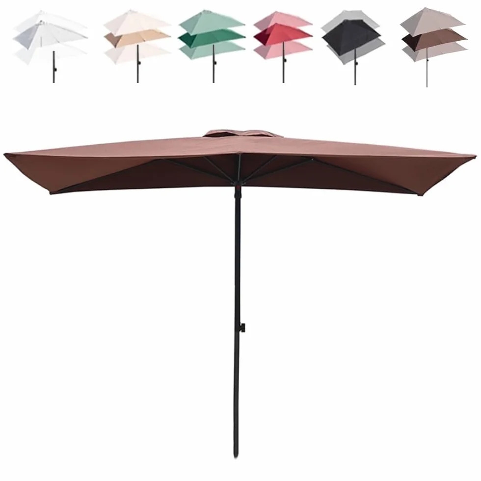 Parasol tarasowy z regulacją wysokości, 2 m, 2,5 m, 2,7 m, półosłona przeciwsłoneczna, na balkon, podwórko i patio, stylowy parasol zewnętrzny do ogrodu i salonu przy basenie