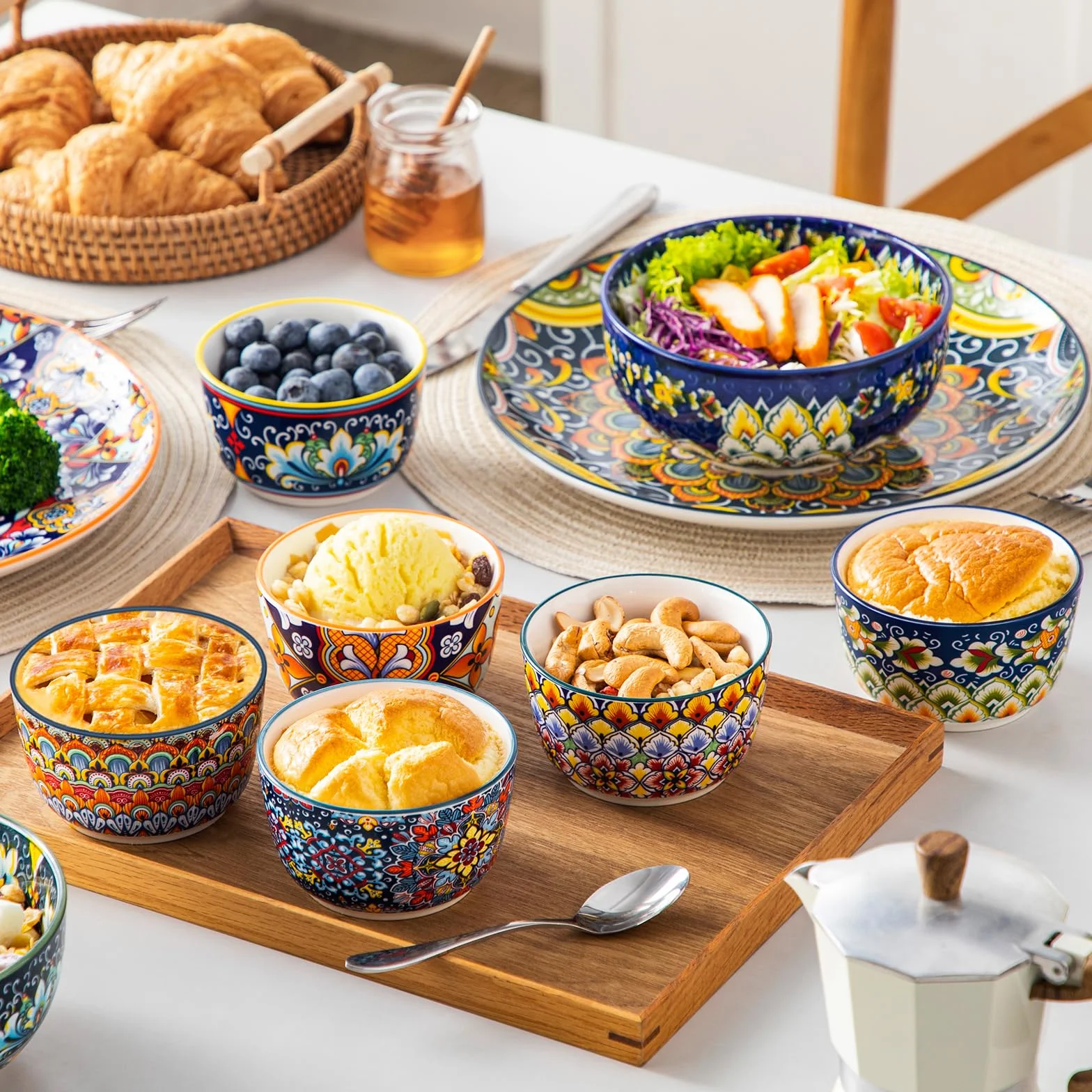 Vancasso Krem Brulee miseczki 240ml, ceramiczne foremki do sufleta, zestaw 6 odpornych na piekarnik