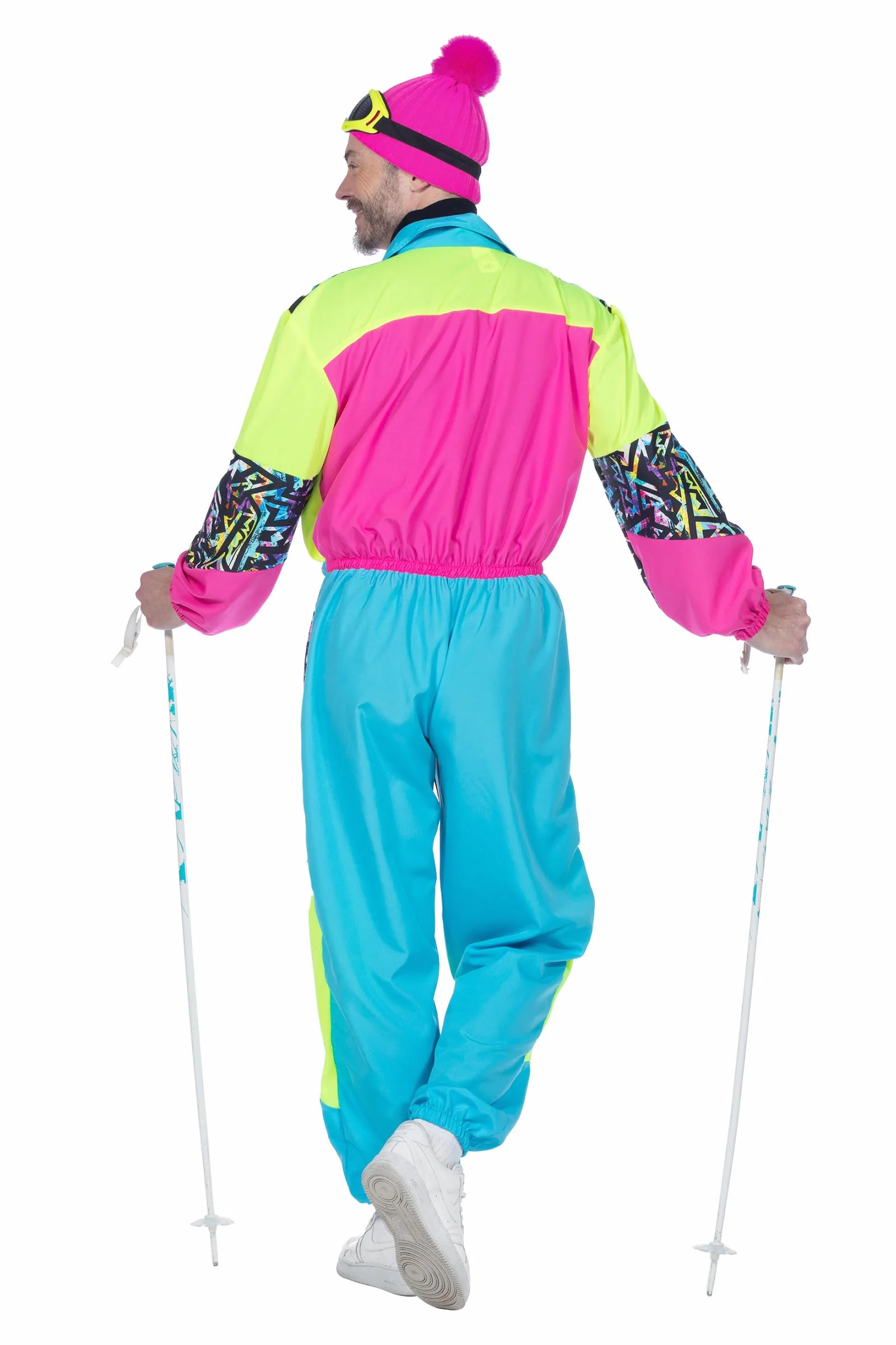 WILBERS & WILBERS 5963 - kombinezon narciarski dla mężczyzn z lat 80., neonowy kombinezon na après-ski, imprezy tematyczne w stylu retro, karnawał