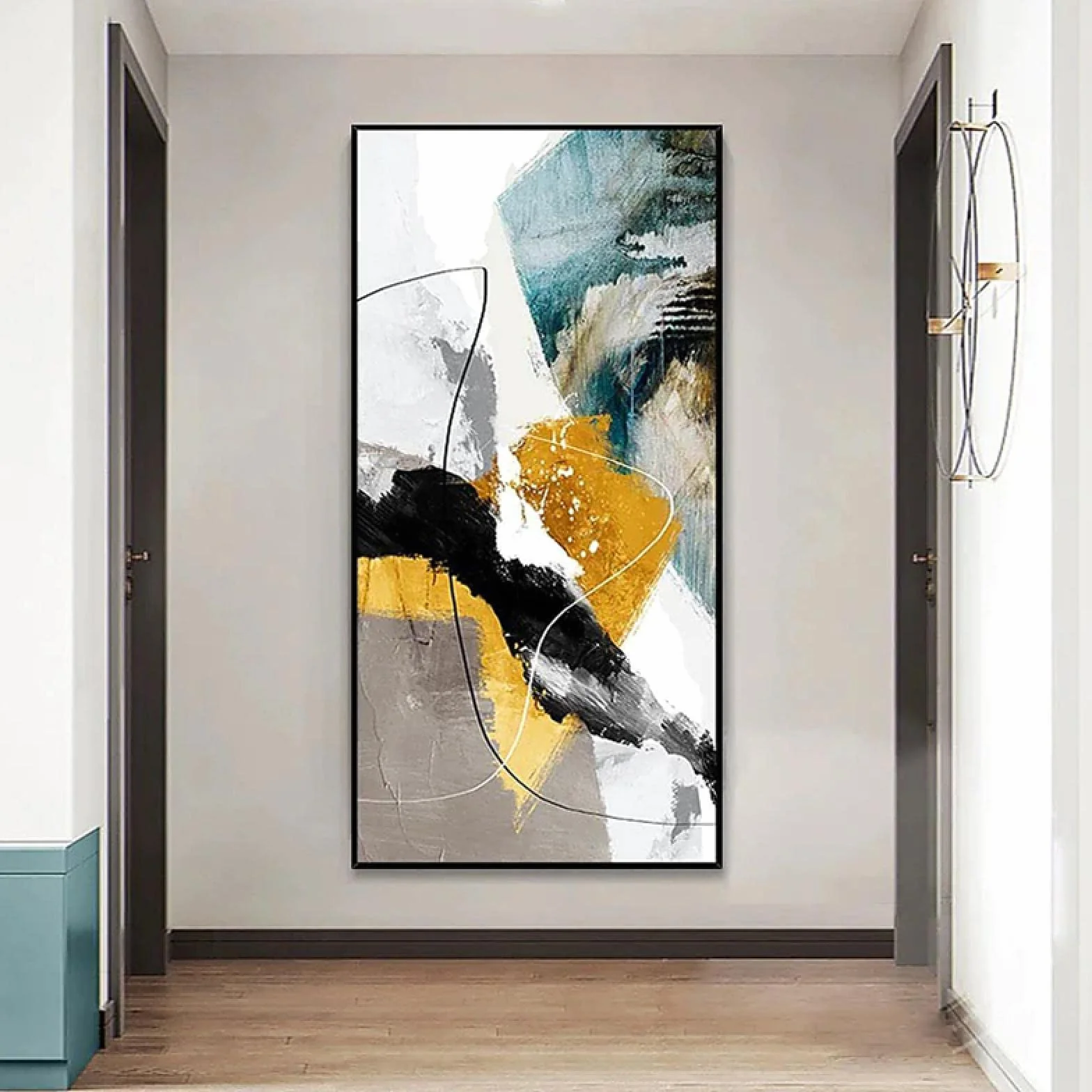 Obraz na płótnie Sztuka ścienna abstrakcyjny nowoczesny 80 x 160 cm bez ramy
