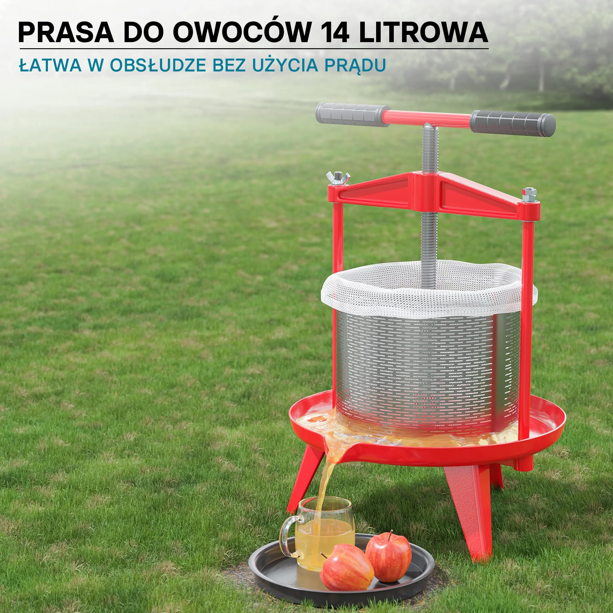 Wiltec Prasa ramowa do owoców 14 litrów ze stali nierdzewnej