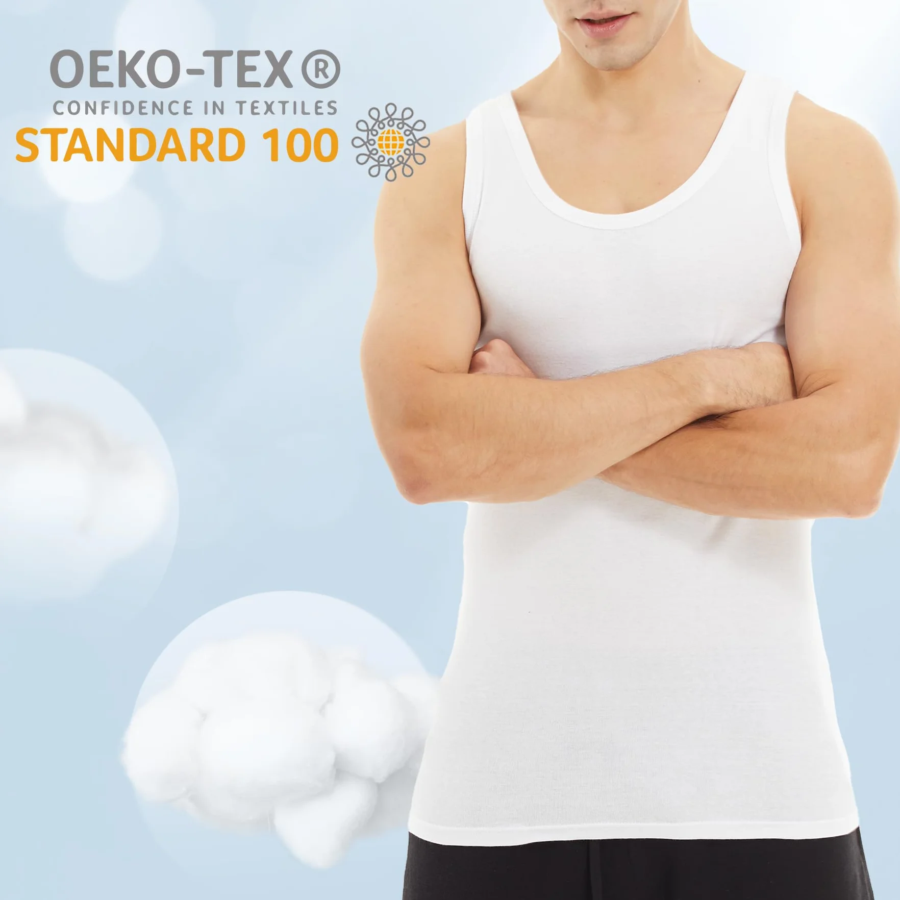 Falechay Podkoszulek Męski Tank Top 3/5-pack 100% Bawełna Koszulka Sportowa Męska