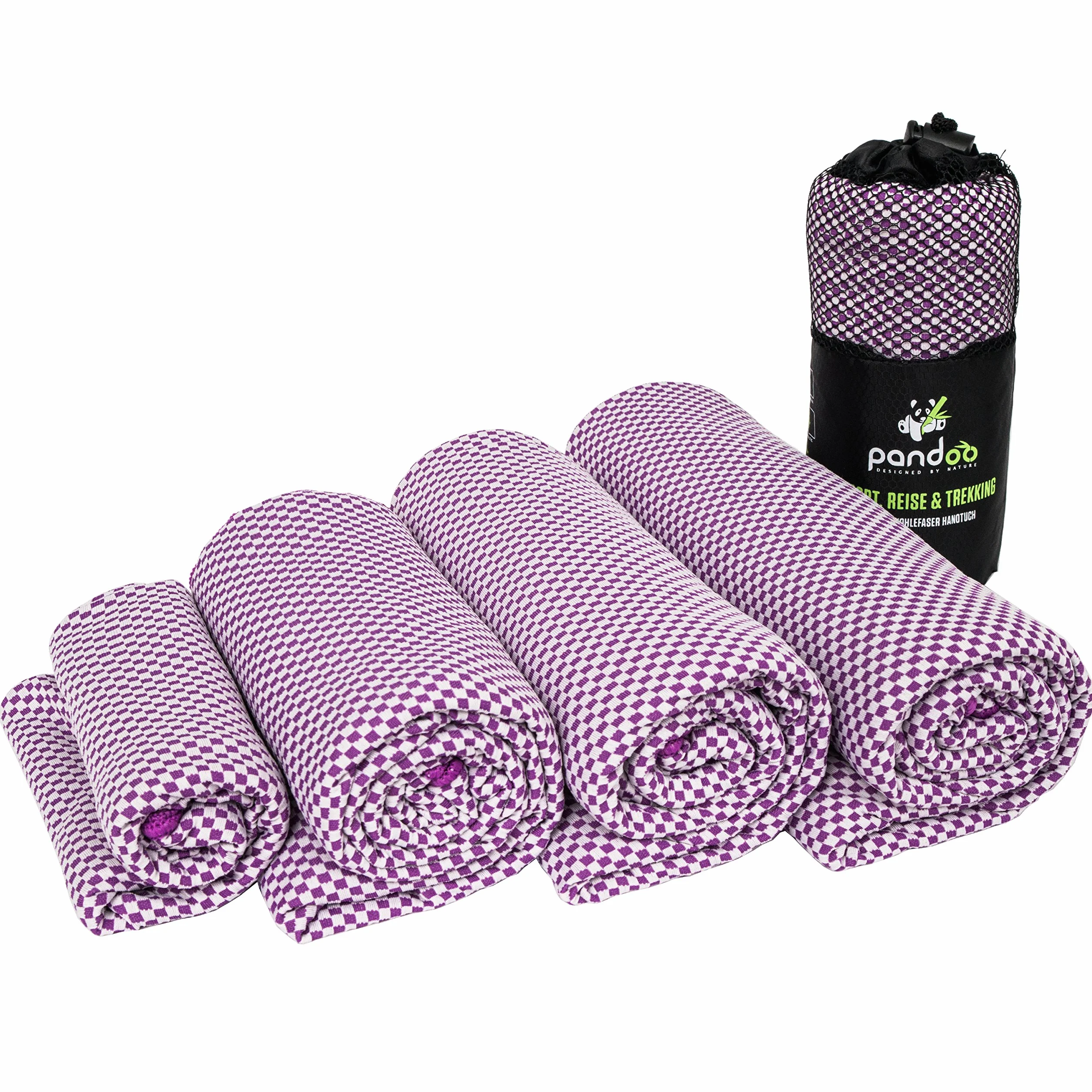 Panda POBTL05 ręcznik bambusowy, dla dorosłych, unisex, liliowy, L