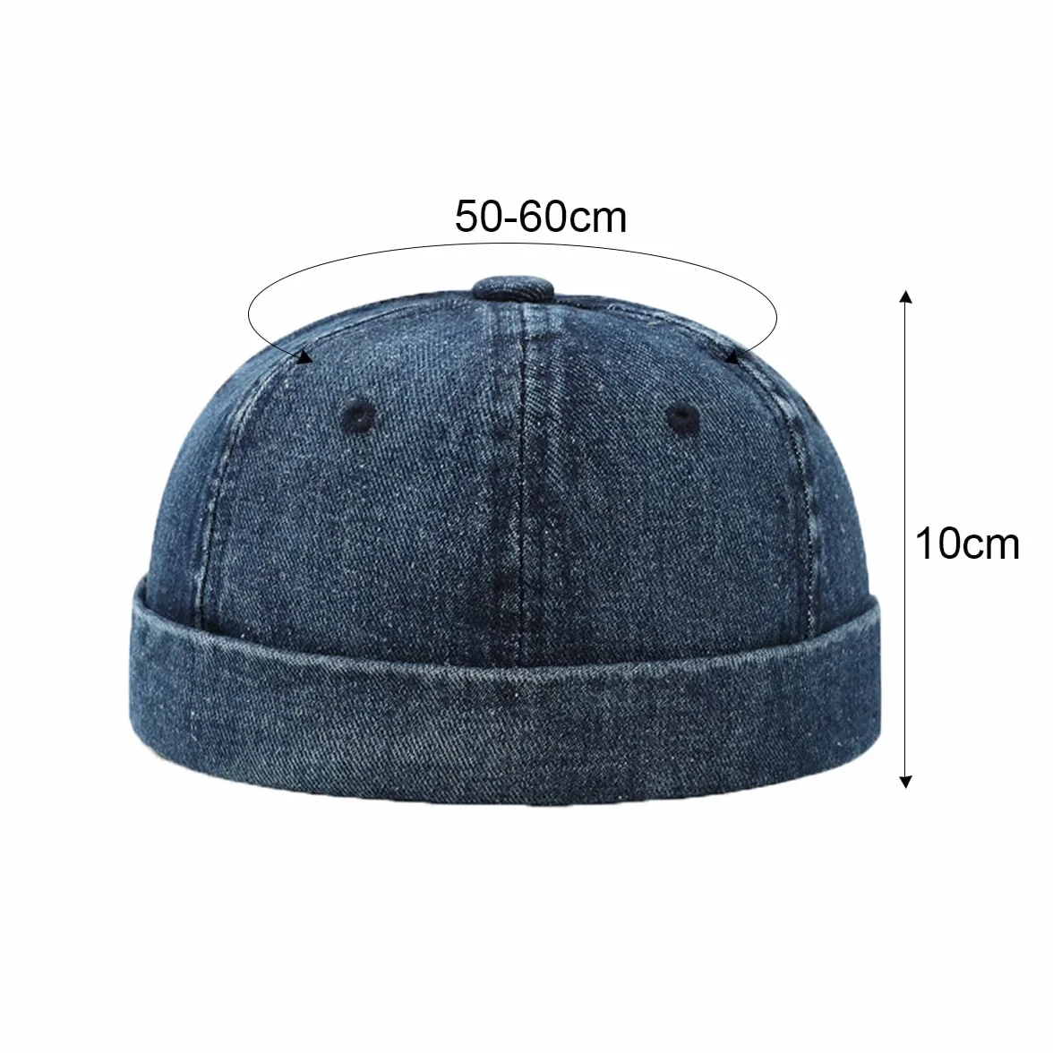 YAMEE Czapka dokerka unisex denim, bez brzegów czapka na zegarek z podwiniętym mankietem damska stylowa czapka żeglarska męska oddychająca regulowana czapka portowa damska vintage czapka zimowa damska