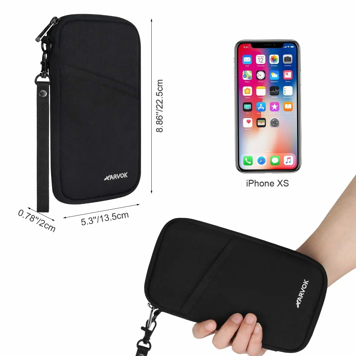 Arvok Torba na paszport, rodzinny organizer podróżny z blokadą RFID, przenośne etui na paszport, etui na dowód osobisty dla kobiet i mężczyzn, etui na paszport na karty kredytowe, dowód osobisty i