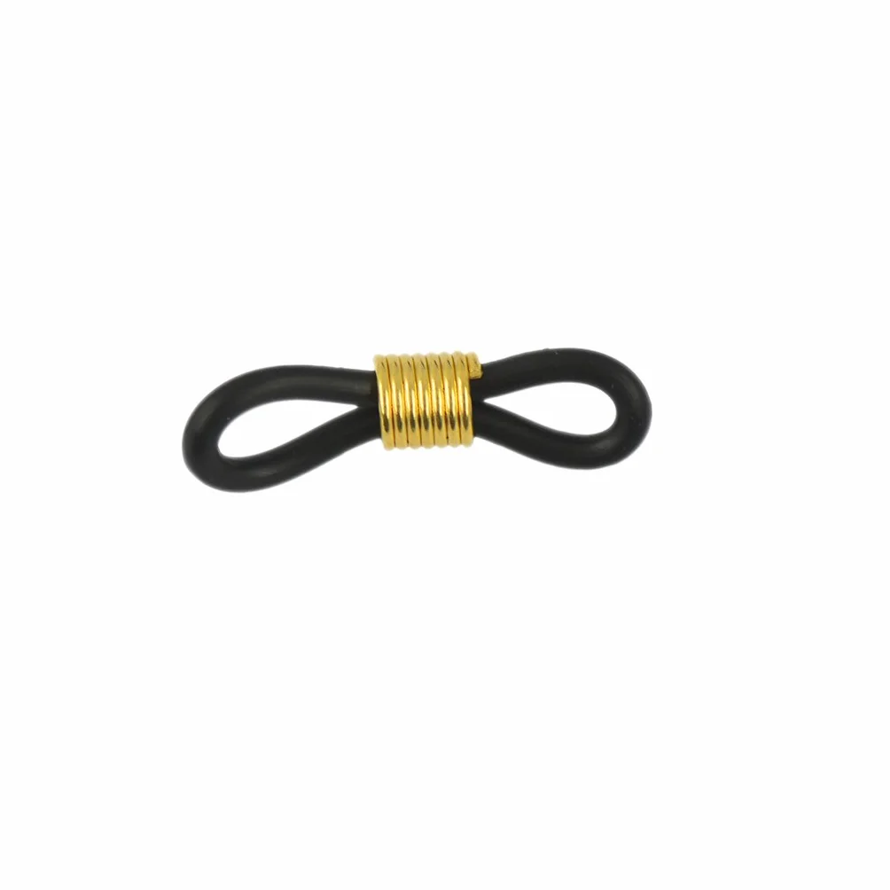 25 sztuk okulary okulary łańcuszek uchwyt na pasek pętla końcówki gumowe czarne 20 mm czarny + złoty