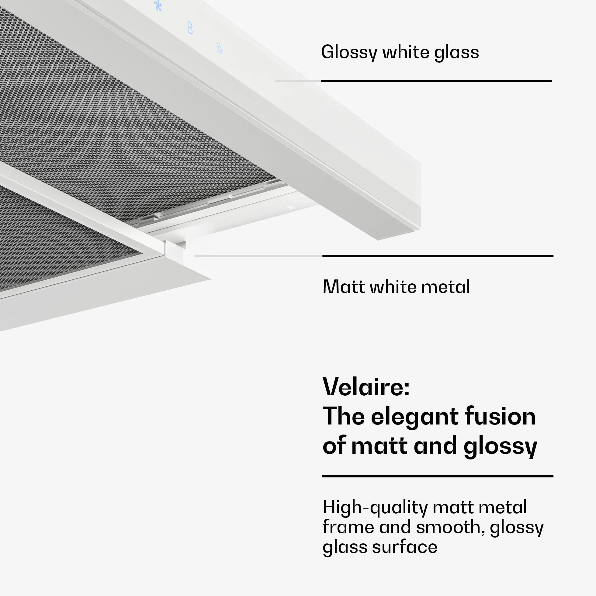 Klarstein Okap Kuchenny Velaire 60 cm 896 m³/h Boost Sterowanie Dotykowe Klasa A++ LED Biały