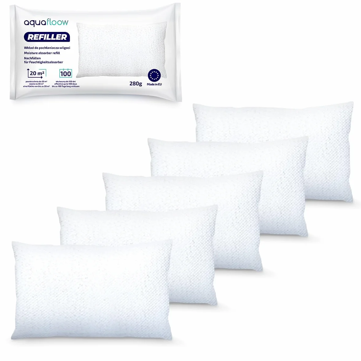 Aquafloow Uniwersalne Wkłady do Pochłaniacza Wilgoci 280 g 20 m²