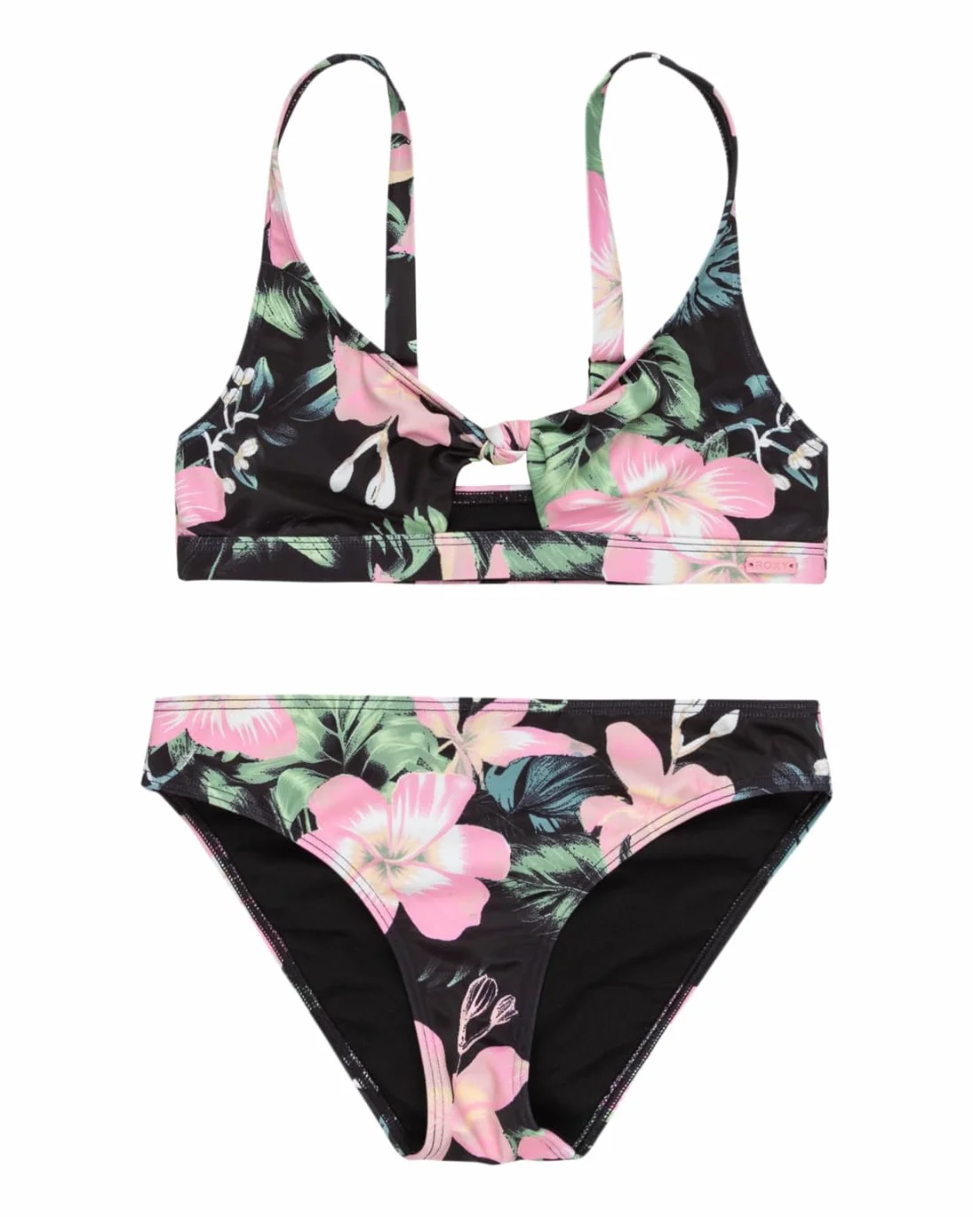 Roxy Dwuczęściowy strój SHADOW KWIATOWY BRALETTE ZESTAW Dziewczęcy Czarny 16