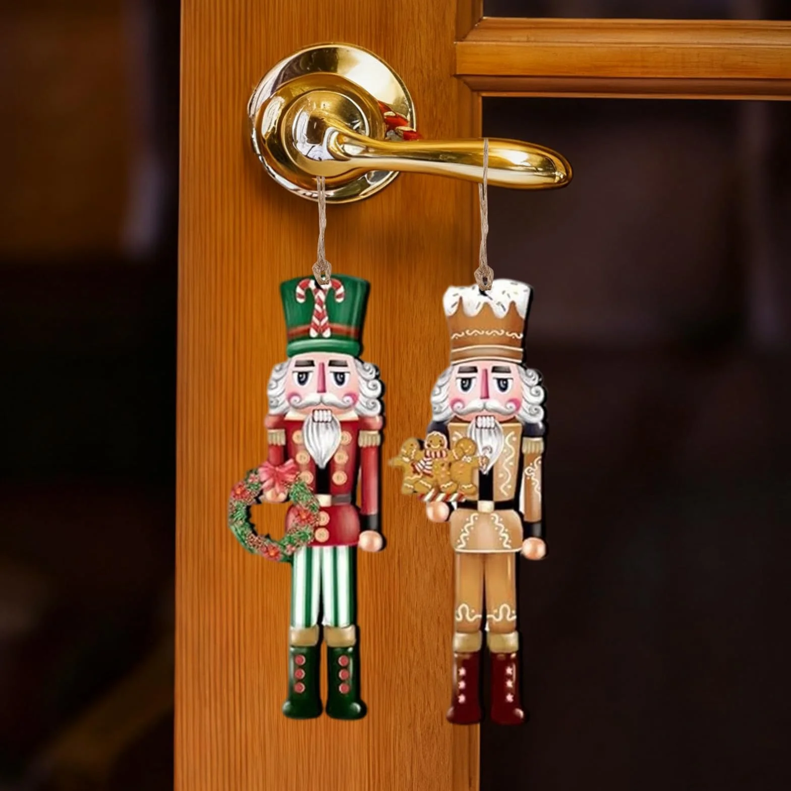 Drewniana zawieszka choinkowa 12-częściowa figurki dziadka do orzechów 8 cm ozdoby