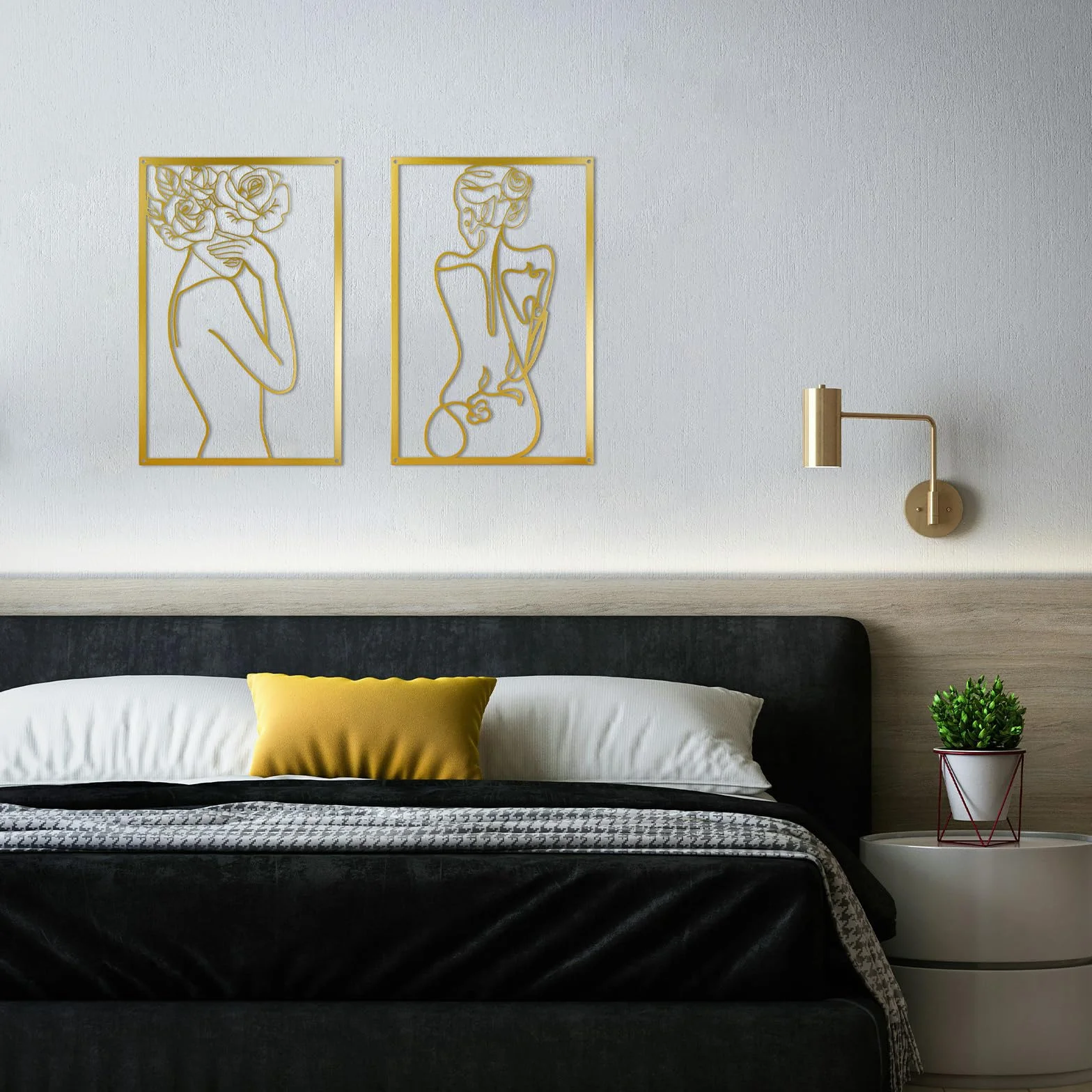 CXRYLZ-FUR Metalowa dekoracja ścienna, obrazy ścienne, dekoracja do salonu, nowoczesna, sztuka ścienna do zawieszenia, abstrakcyjna dekoracja ścienna, minimalistyczna dekoracja ścienna do pokoju