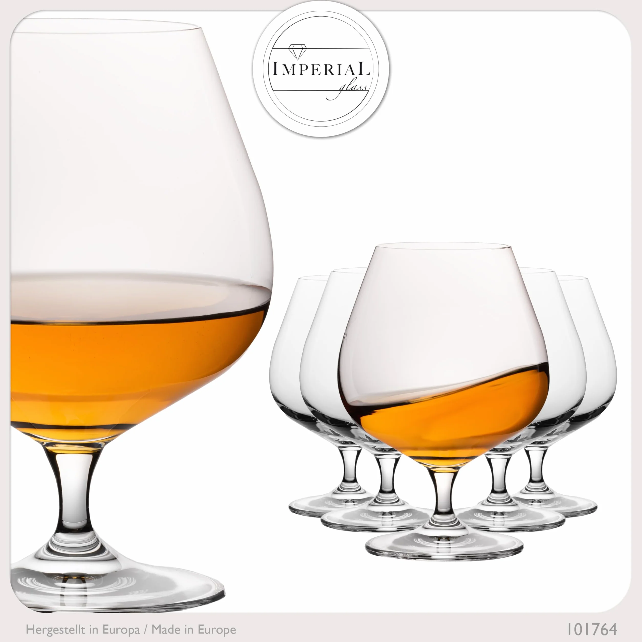 IMPERIAL kieliszki do koniaku 550 ml zestaw 6 sztuk szkło kryształowe