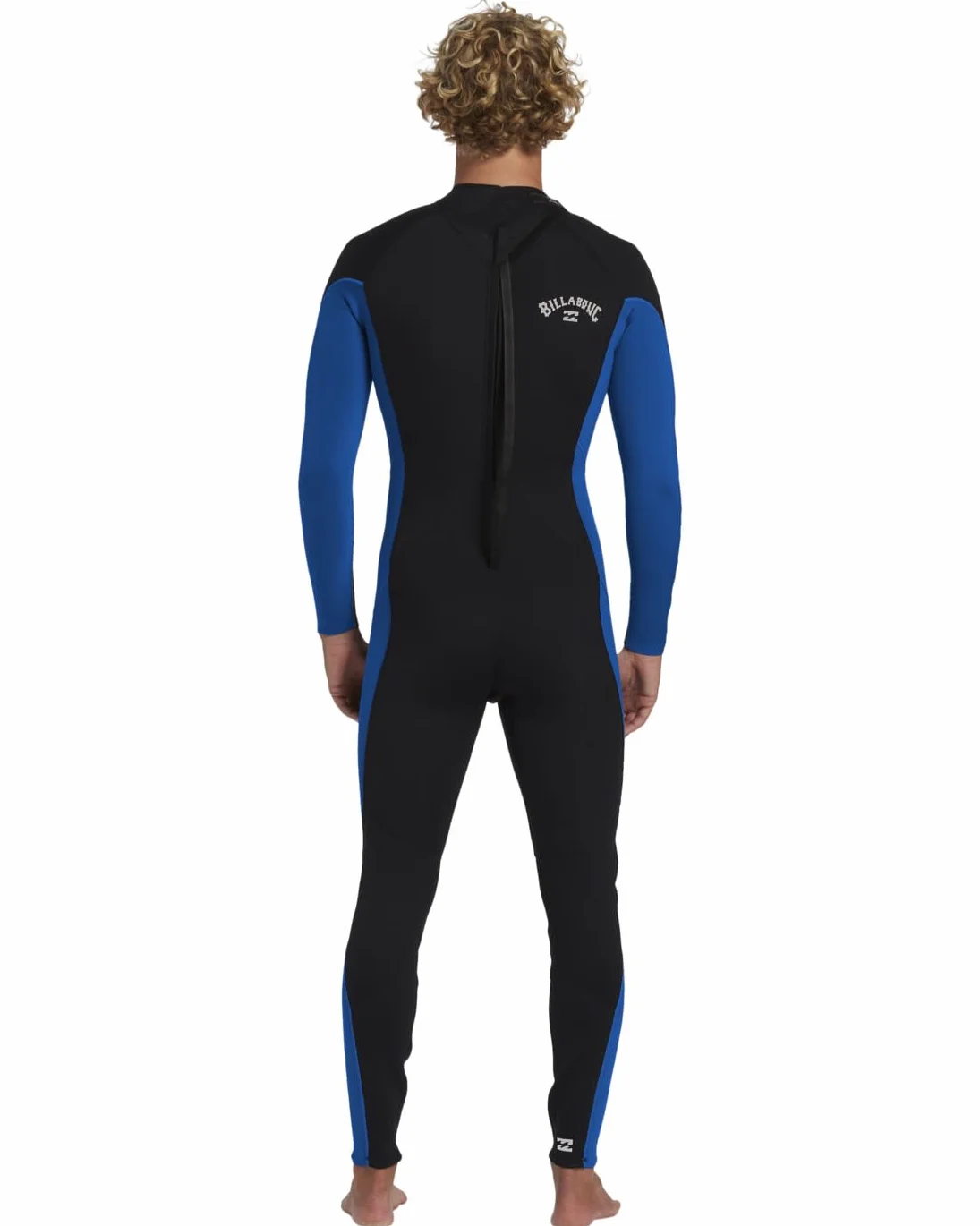 Billabong Męski kombinezon foliowy 3/2 mm z płaskim zamkiem błyskawicznym - Mid Blue - retencja z kombinacją o wysokiej rozciągliwości