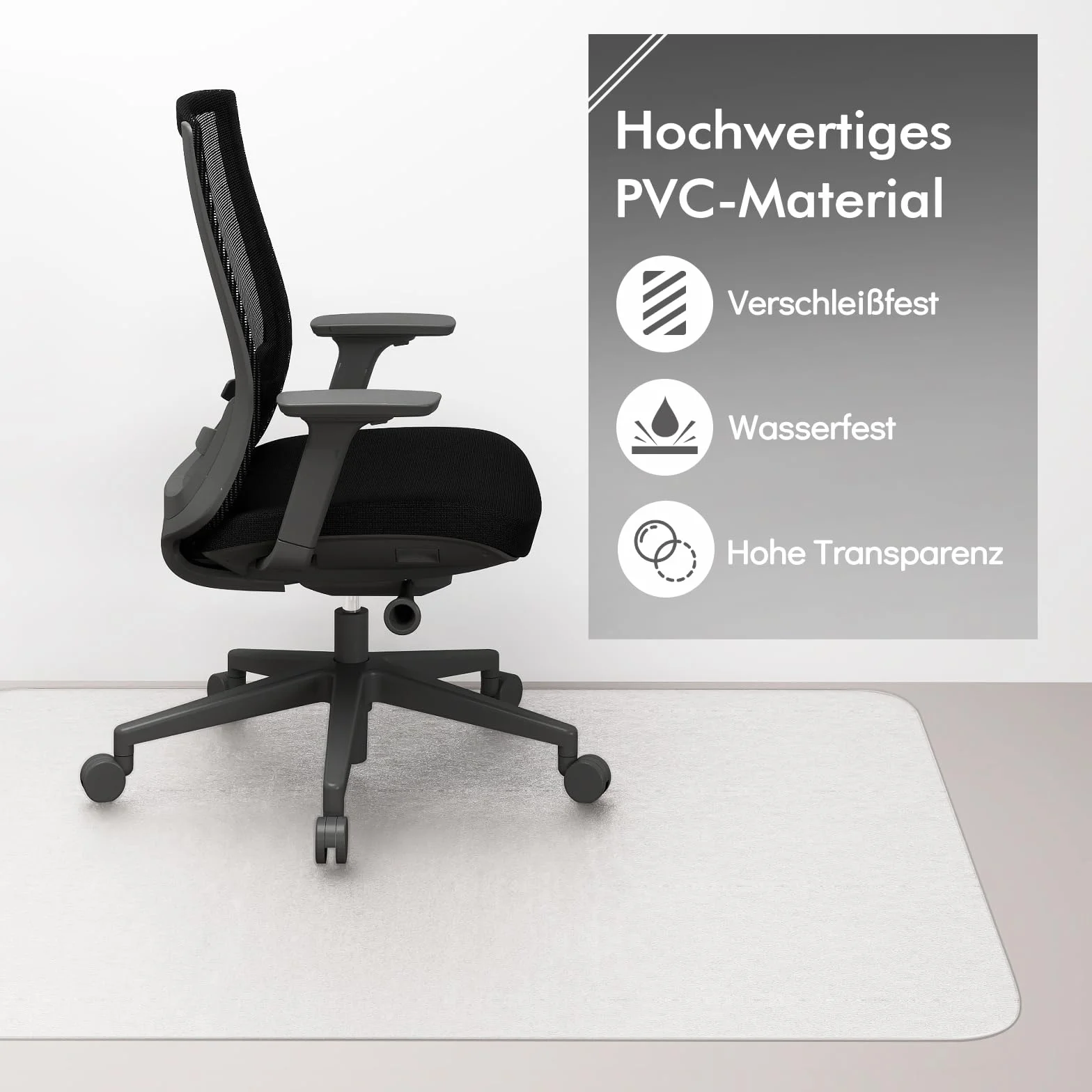 COSTWAY mata ochronna na podłogę 160 x 180 cm przezroczysta antypoślizgowa 1,5 mm