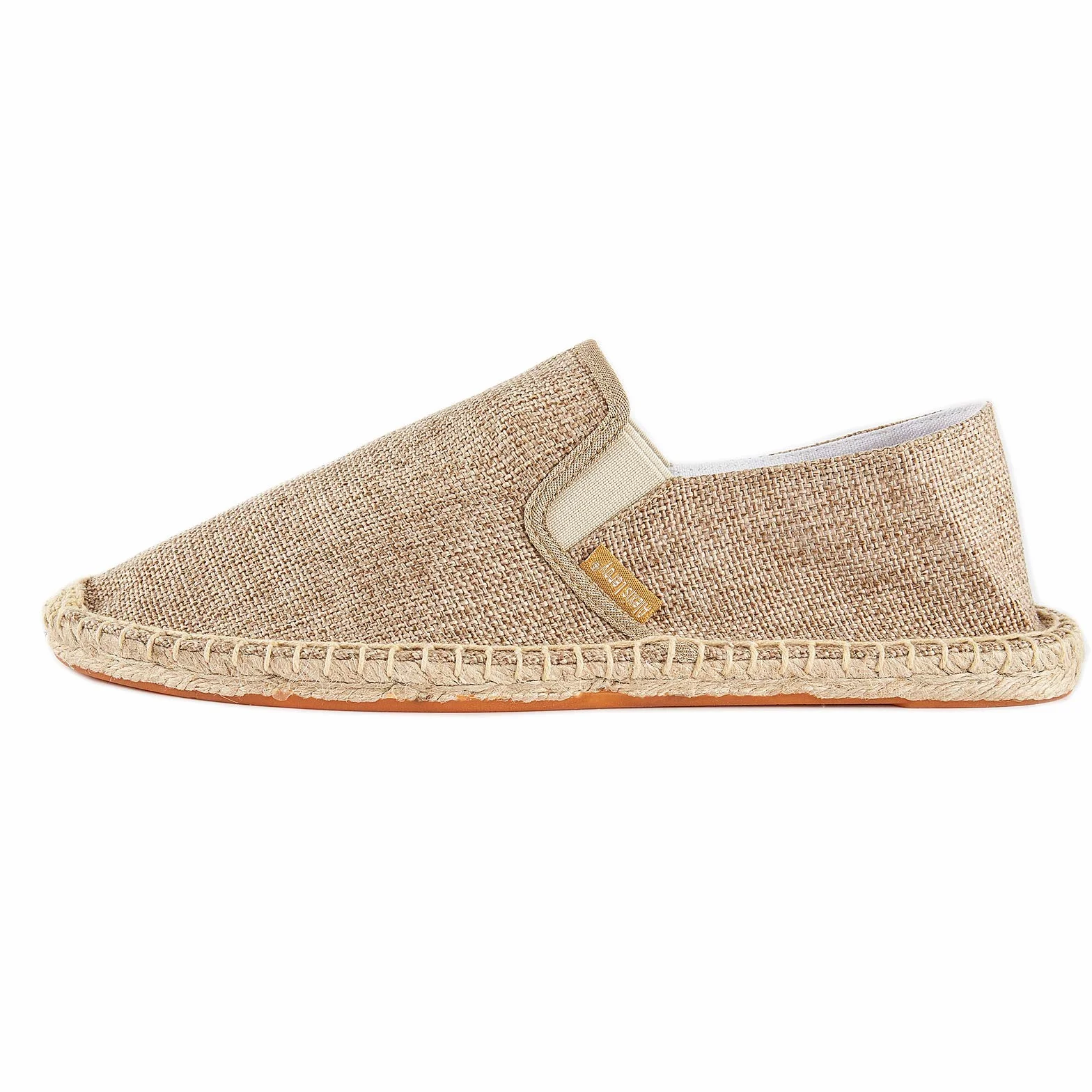 Alexis Leroy Jednolity kolor Slipper Espadryle Męski Flats Slip-On z płótna żaglowego Morela 44 EU