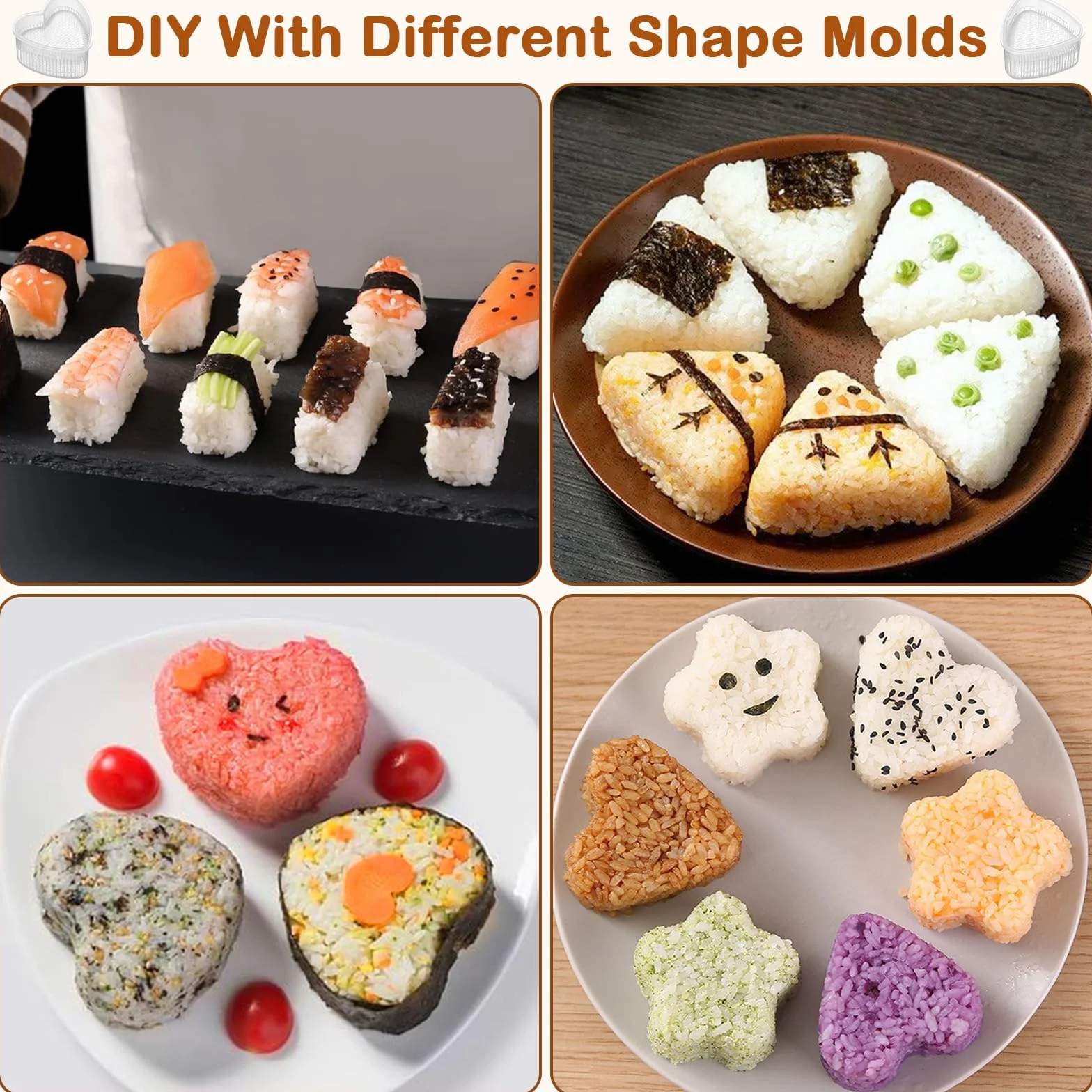 Zestaw foremek Onigiri 5 sztuk forma do sushi ryżu z łyżką