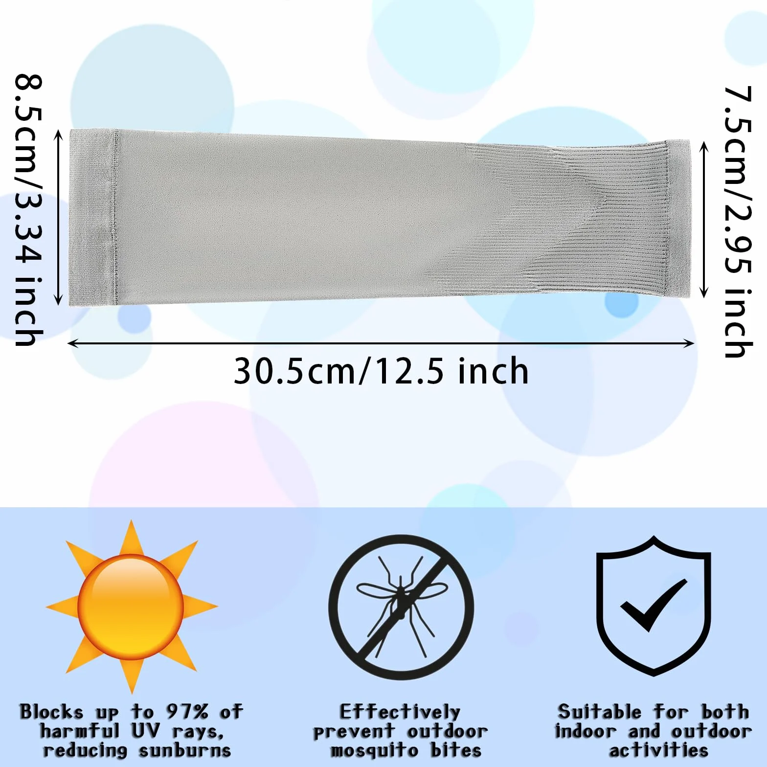 Abeillo 3 pary dziecięcych rękawów na ramiona, cienkie rękawy kompresyjne, ochrona przed promieniowaniem UV, chłodzące ramiona, outdoorowe, sportowe, oddychające, elastyczne, lodowe, dla młodzieży