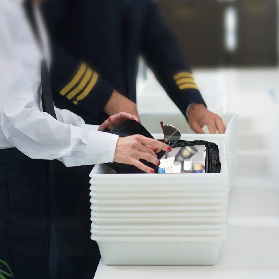 ProCase Toiletry Bag Airplane Torba na przybory toaletowe przezroczysta do bagażu podręcznego w samolocie, kosmetyczka podróżna na płyny w walizce, torba do przechowywania kosmetyków - czarna
