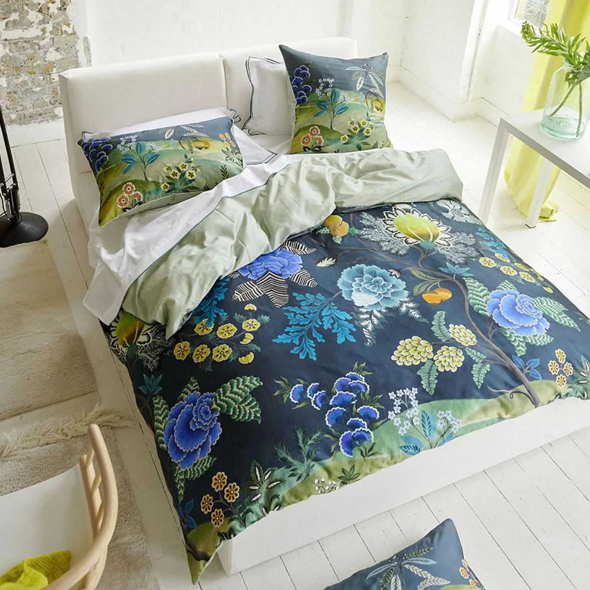 Poszewka na kołdrę Designers Guild Indigo Brokat 260 x 240 cm