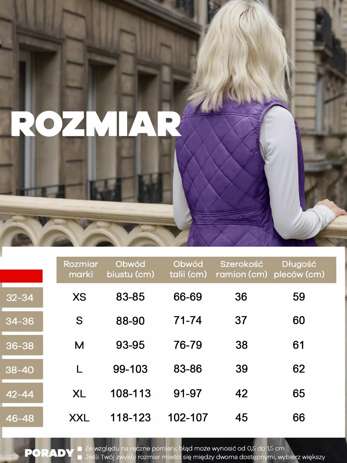 fuinloth Kamizelka Dla Kobiet Jesień Lekka Kamizelka z Zutrzem Bez Rękawów Kratka Krótka Weska żiletka