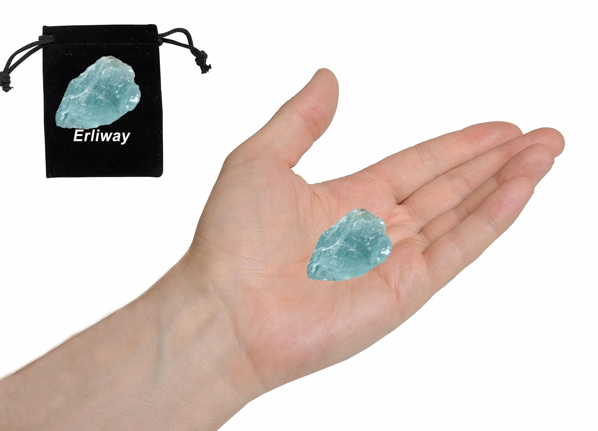 Naturalny kryształ akwamarynowy 3,2-5,1 cm duże kamienie lecznicze do dekoracji