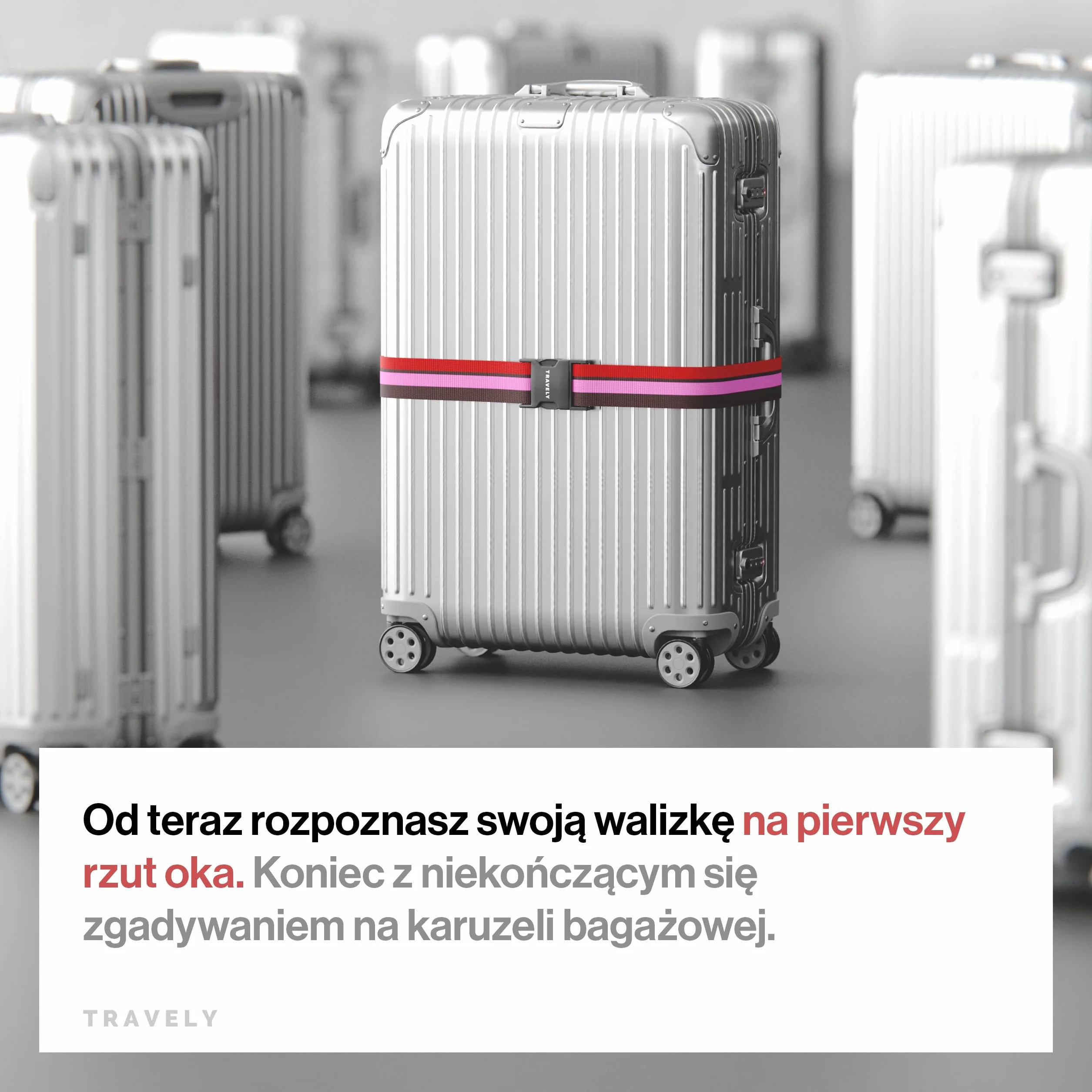 Travely® Pasek do bagażu premium – szczególnie przyciągający wzrok i bezpieczny – zawiera 2 zawieszki z imieniem – pasek do bagażu idealny na krzyż – zestaw 2 szt., kolorowy