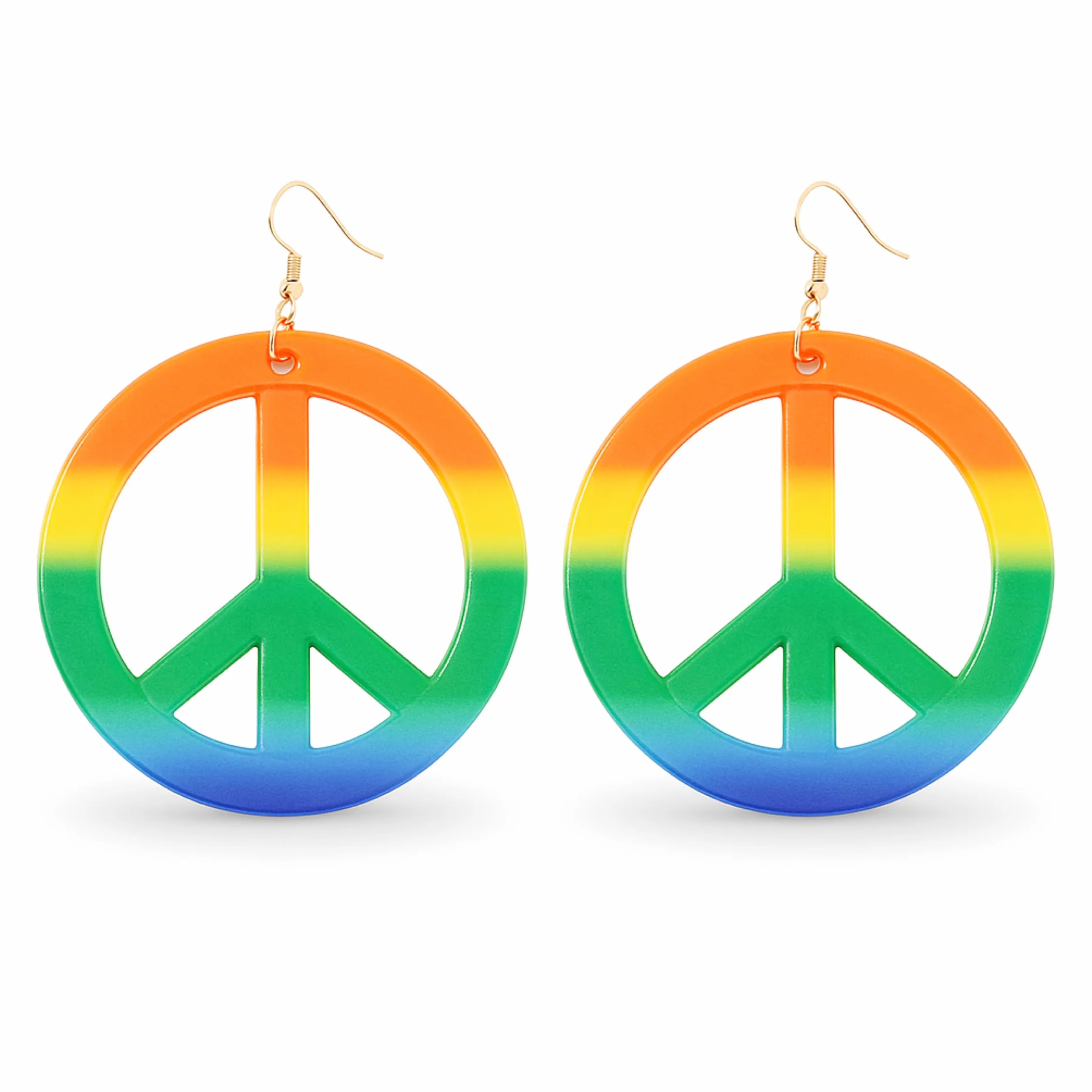 TK Gruppe Timo Klingler Kolczyki Hippie Peace – tęczowy wisiorek do kostiumu na karnawał, jako dodatek do kostiumu - pierścionki biżuteria