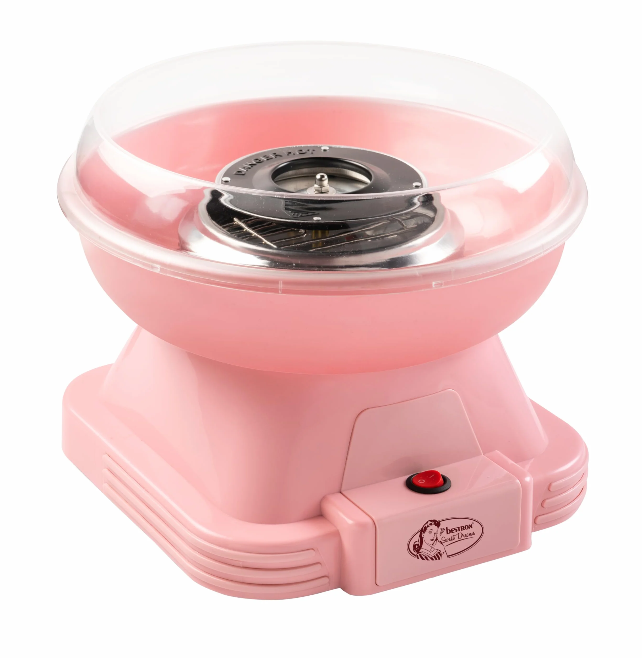 Bestron Retro Cotton Candy Maker do waty cukrowej z 10 pałeczkami i łyżeczką pomiarową