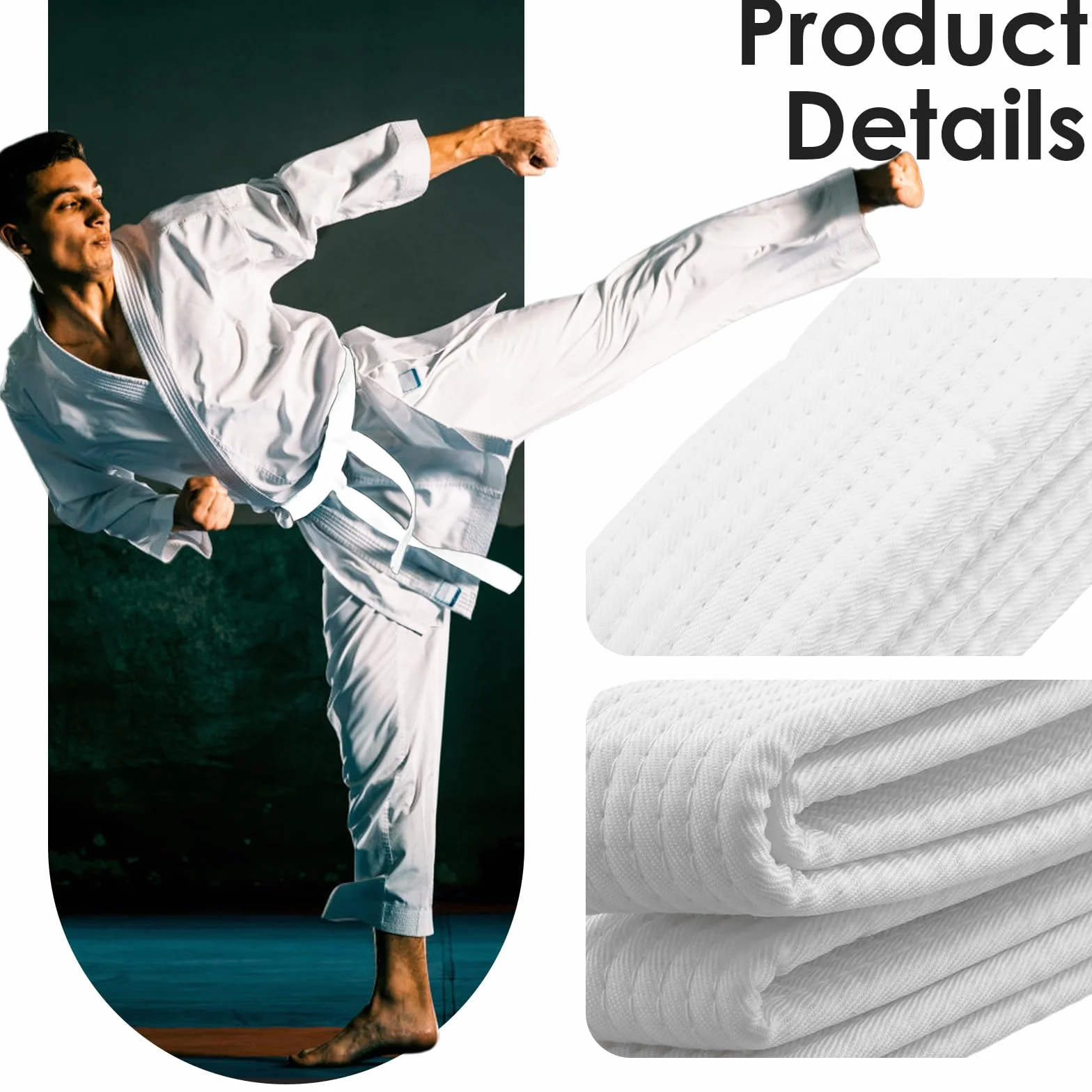 2 szt. Pasek Judo Karate Sportowe Sztuki Walki, Judo Bawełniane Pasy Taekwondo Pasy, Aikido Gruby Biały Pasek Tkaniny Dzieci, 260 cm Karate Sztuki Walki Profesjonalne pasy