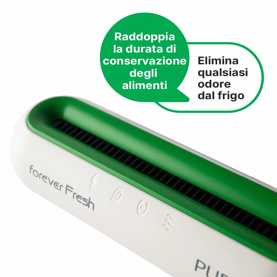 PURY Oczyszczacz do lodówki, eliminuje pleśń i bakterie. Generuje prawidłową i zmierzoną emisję ozonu (50 mg/h), zasięg do 45 gg. Forever Fresh 885C