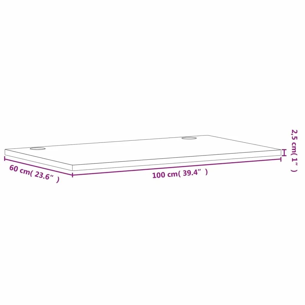 vidaXL Blat do biurka 100x60x2,5 cm lite drewno bukowe